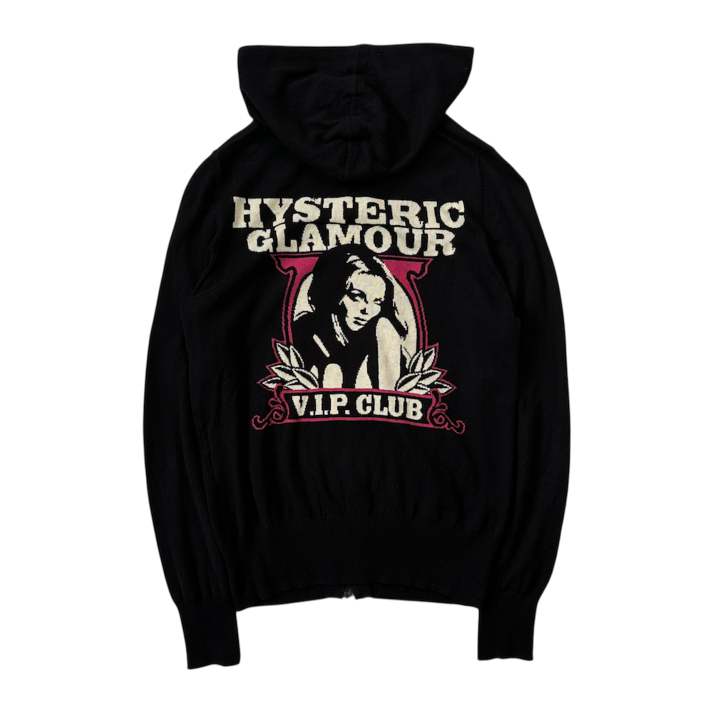 HYSTERIC GLAMOUR 'VIP CLUB' ZIP HOODIE - BLACK/PINK – Top Floor