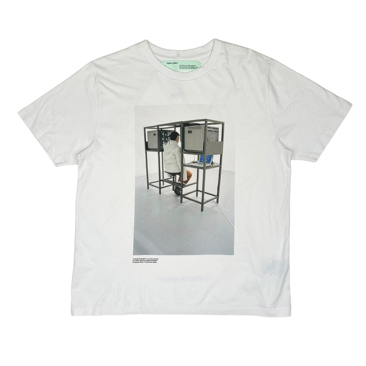 Off-white elevator music black 2024 men’s t-shirt