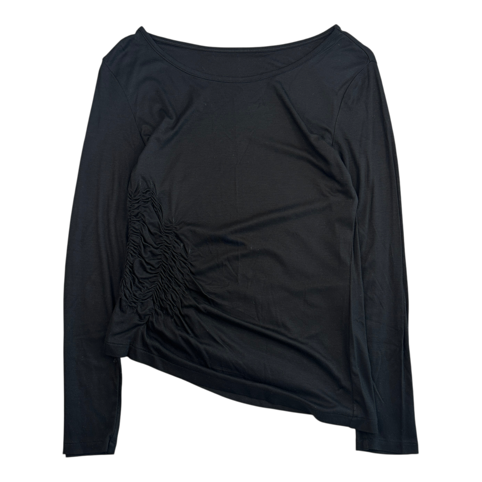 yohji yamamoto ＋noir long sleeve knit 2) YOHJI YAMAMOTO + NOIR TENCEL LONG SLEEVE - BLACK – Top Floor
