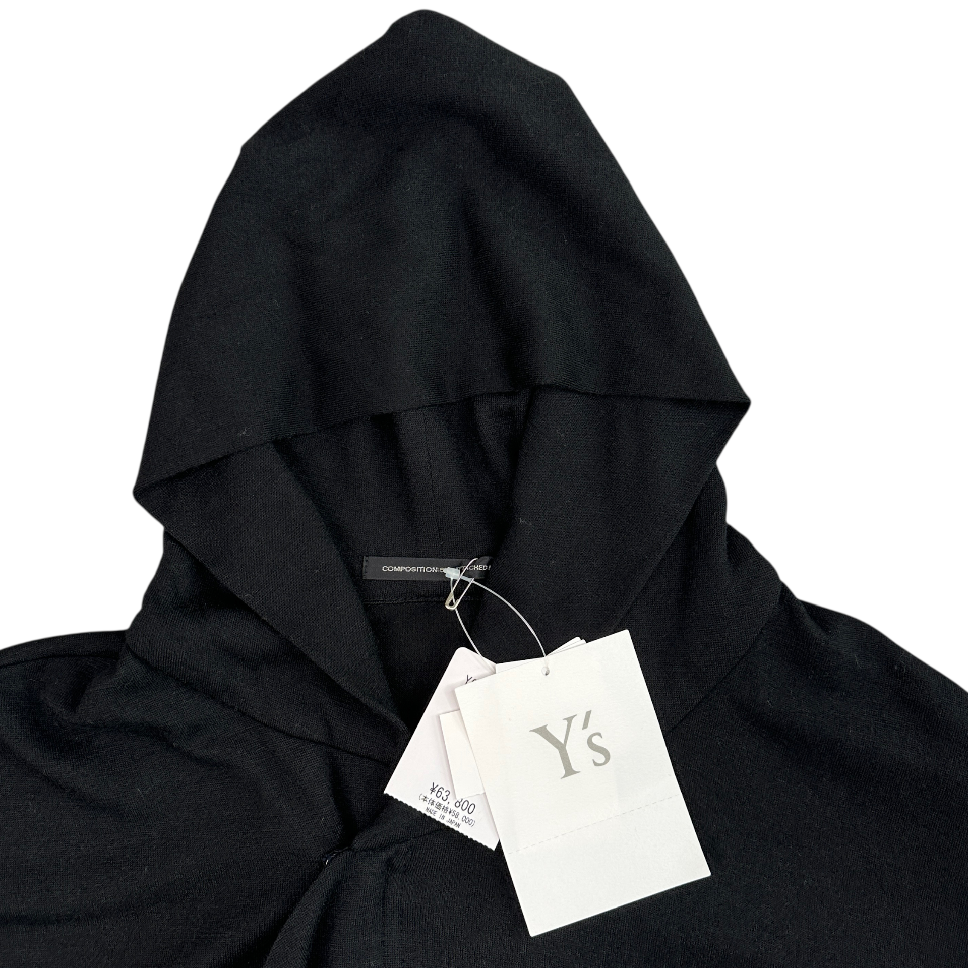 (NEW) (2) YOHJI YAMAMOTO Y'S WOOL HOODIE