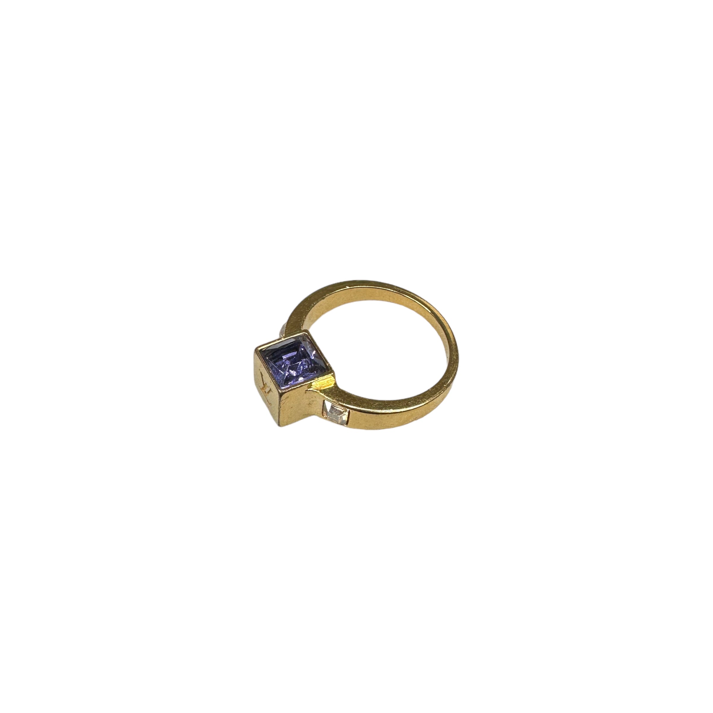 LOUIS VUITTON  GAMBE STONE RING - GOLD PLATED PURPLE