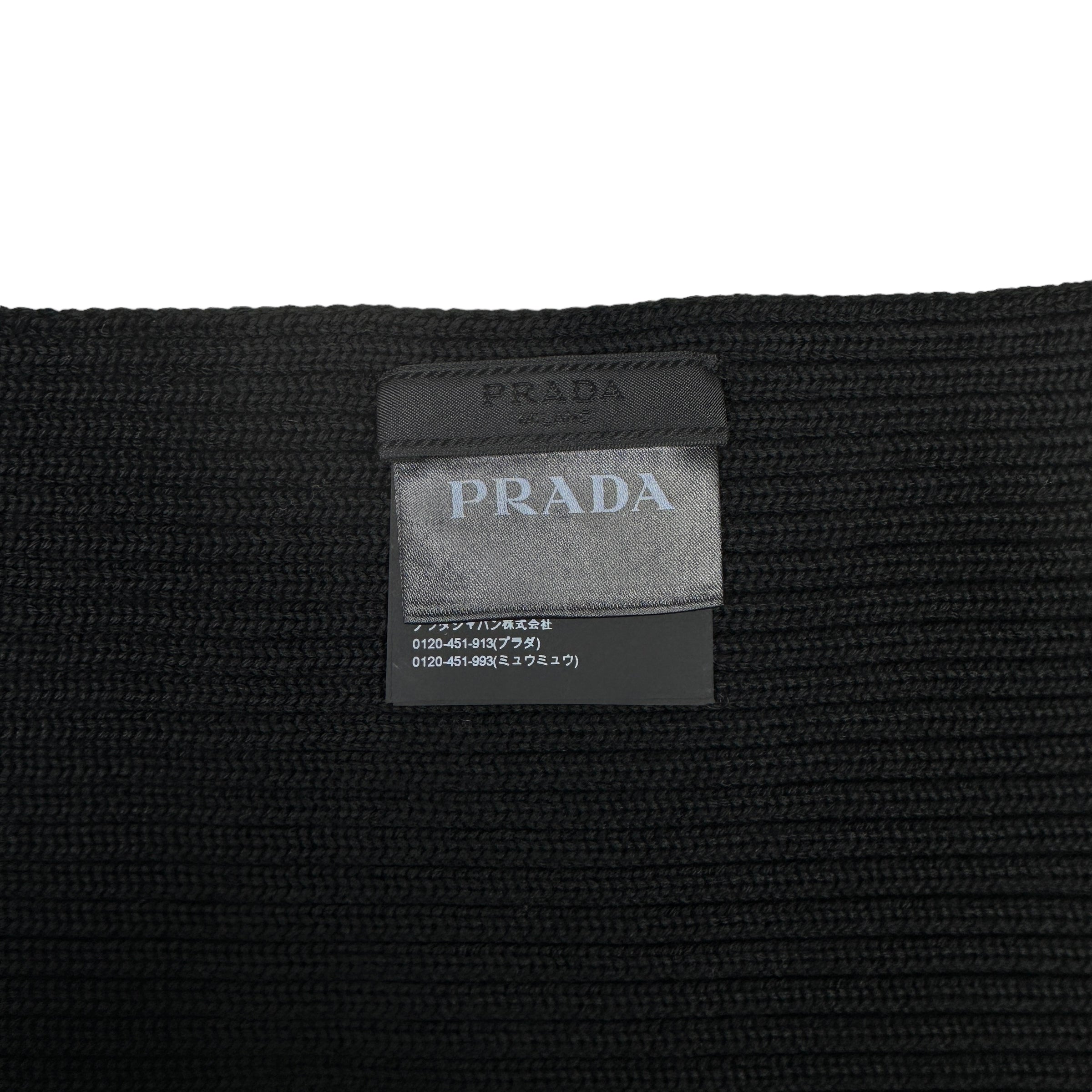 PRADA 2017 BLACK WOOLLEN SCARF