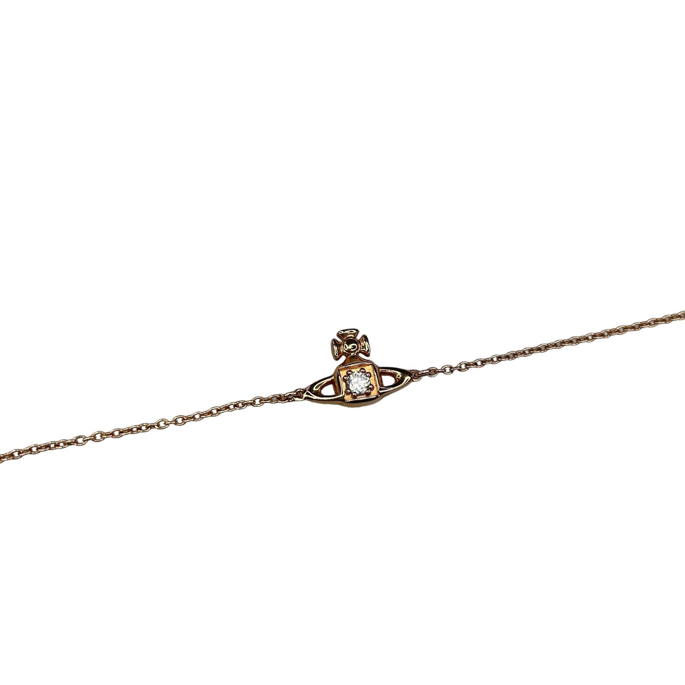 VIVIENNE WESTWOOD ROSE-GOLD RHINESTONE ORB BRACELET K3JHF