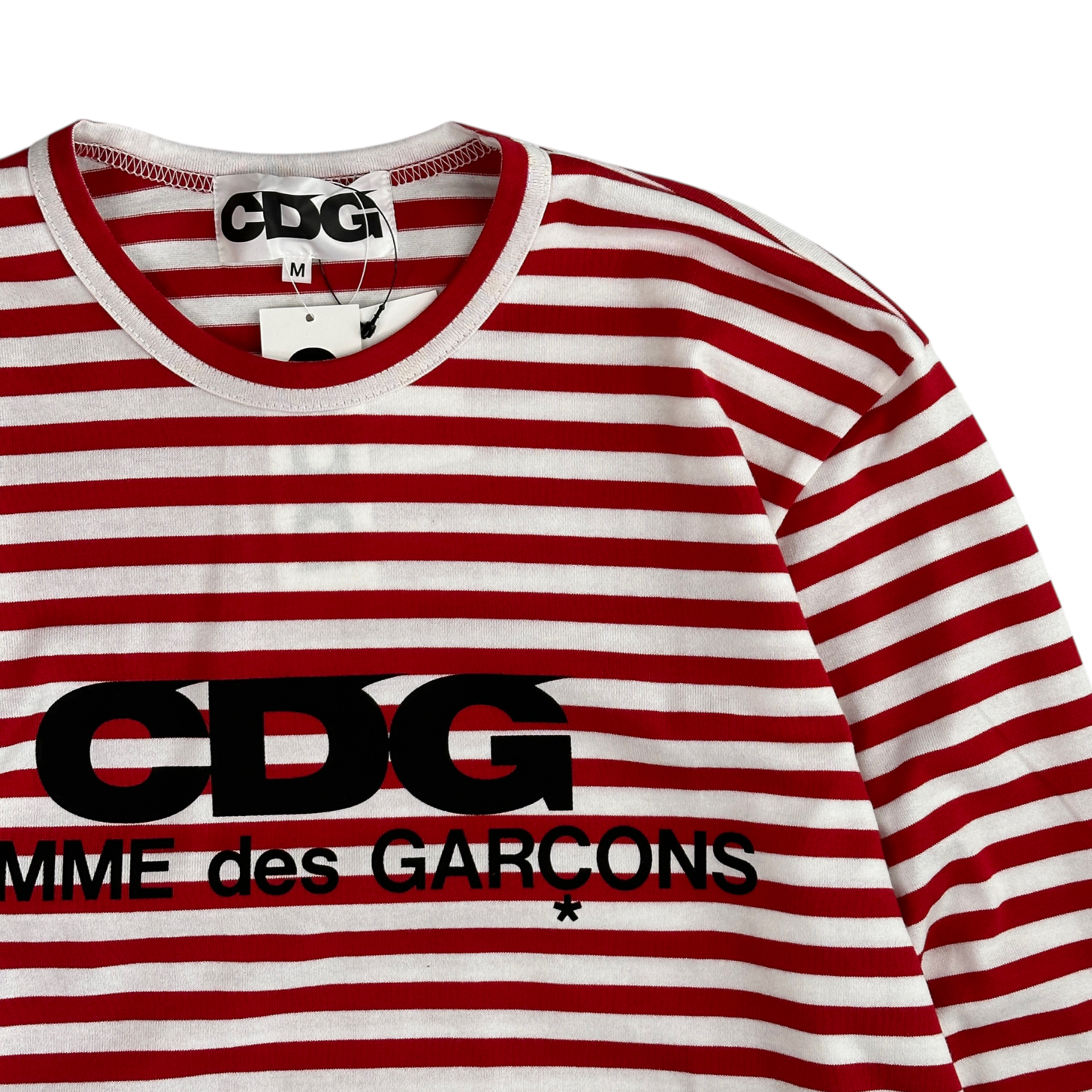 (NEW) COMME DES GARCONS STRIPED LONG SLEEVE - RED / WHITE