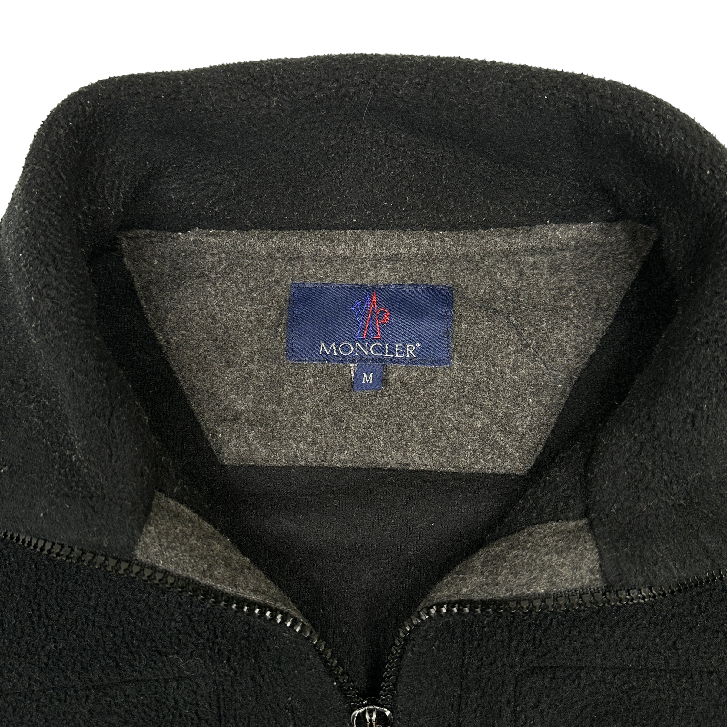 MONCLER x HUSKY VINTAGE FLEECE ZIP JACKET - BLACK