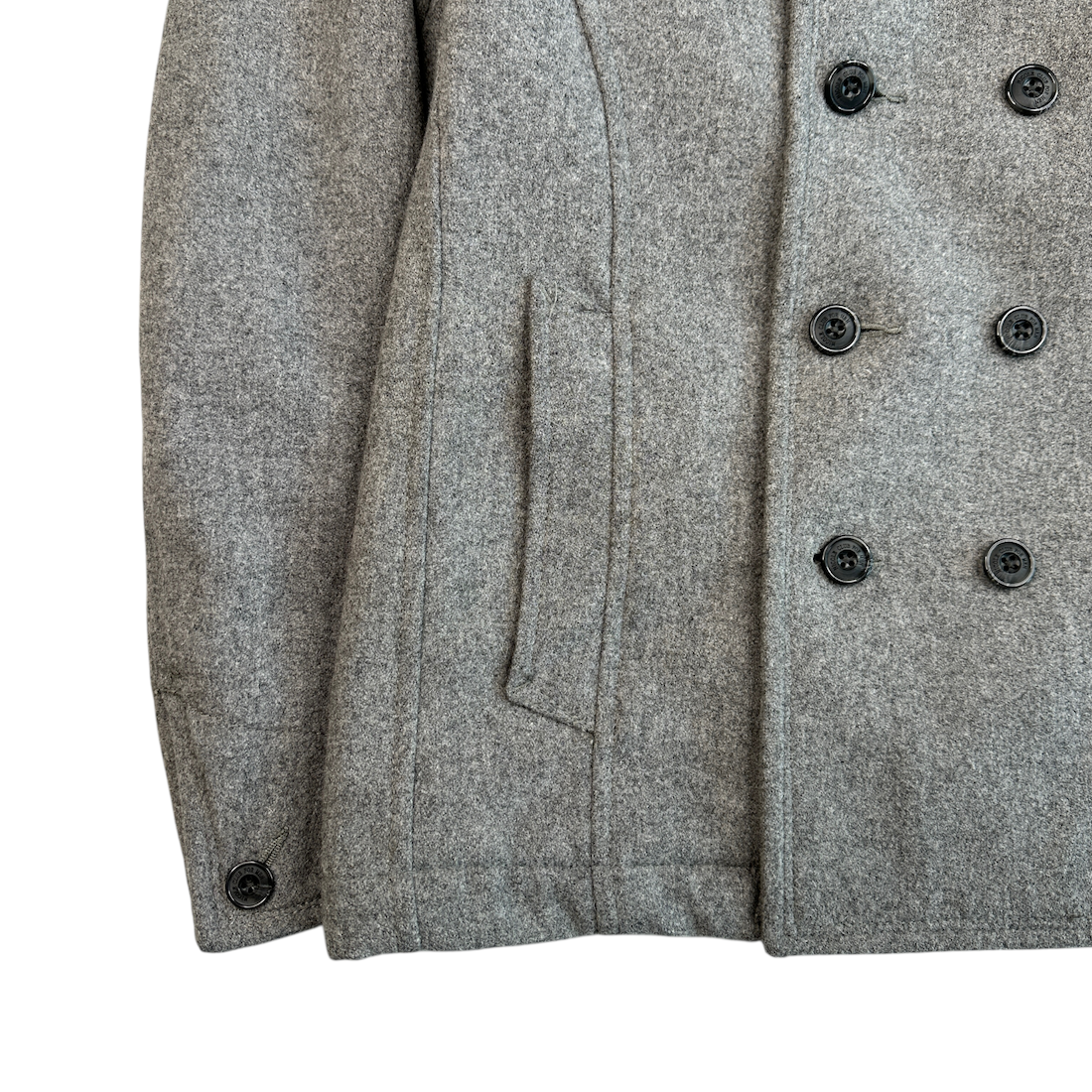 (46) NICOLE CLUB FOR MEN WOOL-BLEND PEA COAT - GREY