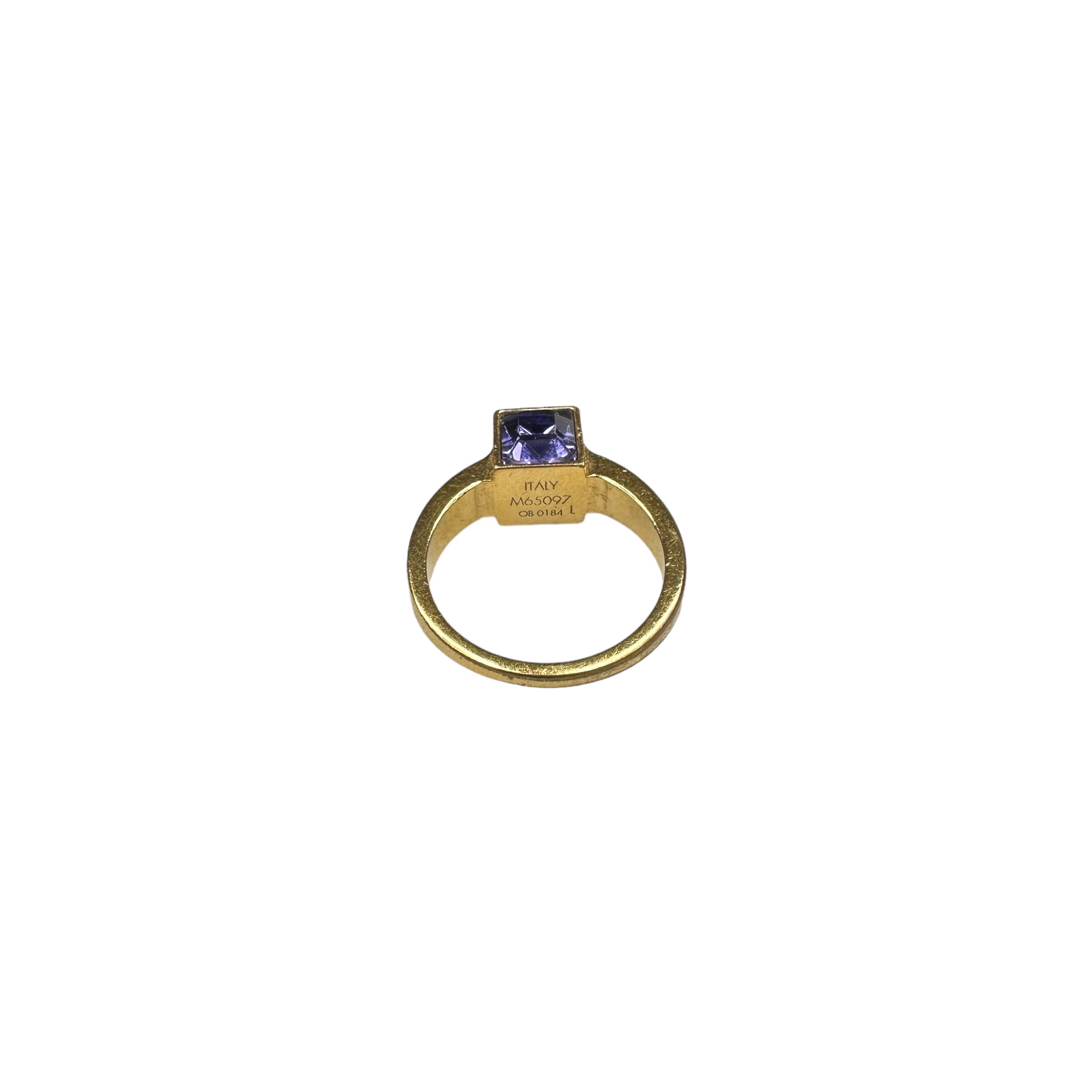 LOUIS VUITTON  GAMBE STONE RING - GOLD PLATED PURPLE