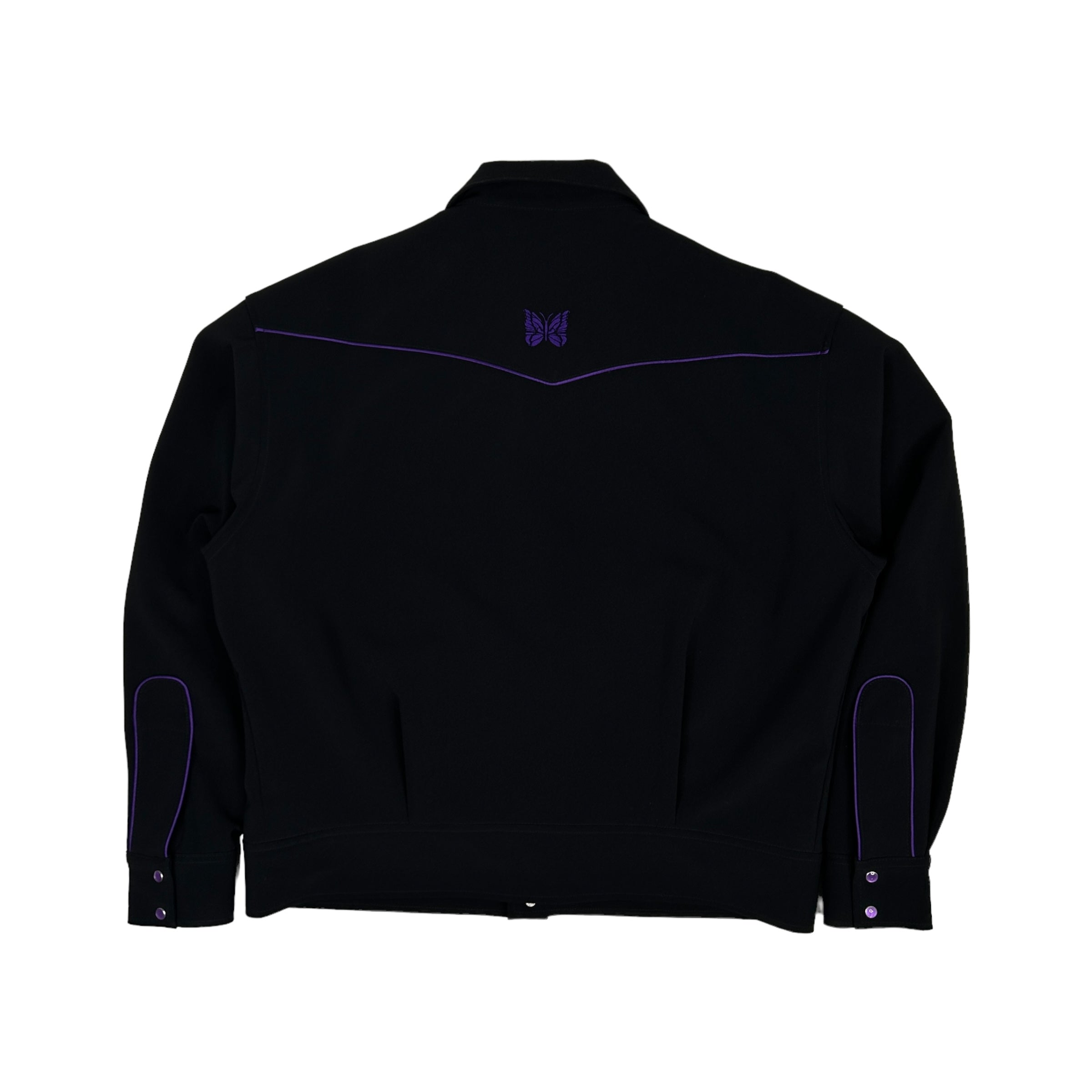 NEEDLES PIPING COWBOY JACKET - BLACK/PURPLE