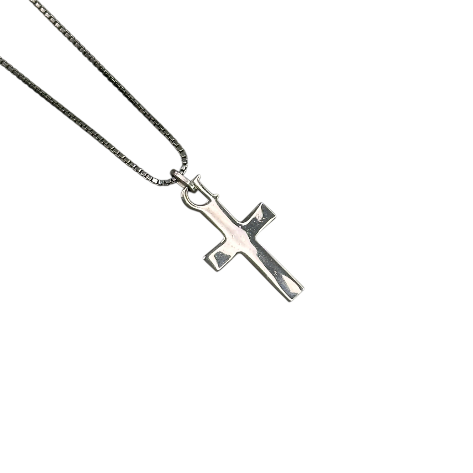 DIOR CRUCIFIX NECKLACE - SILVER PLATED