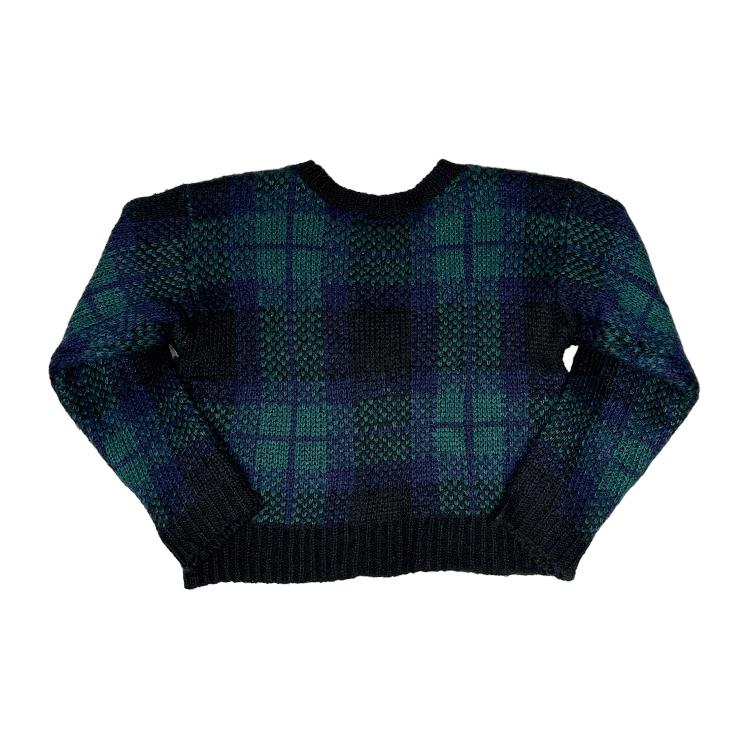 VIVIENNE WESTWOOD RED LABEL SILVER ORB PLAID CROPPED SWEATER