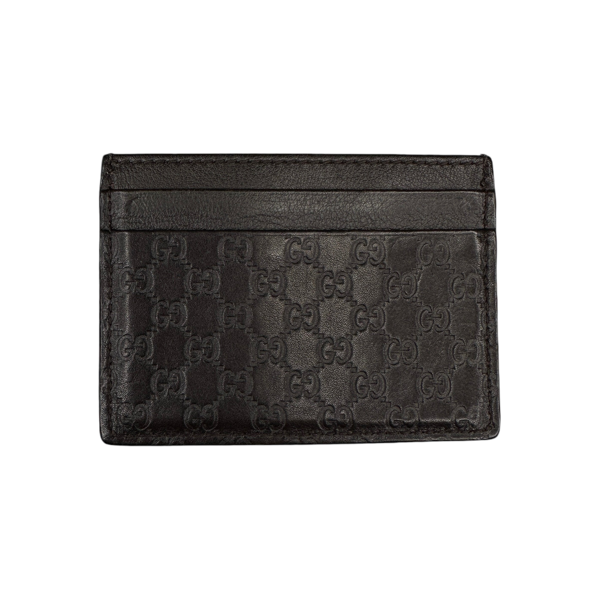 GUCCI BROWN GG LEATHER CARD HOLDER