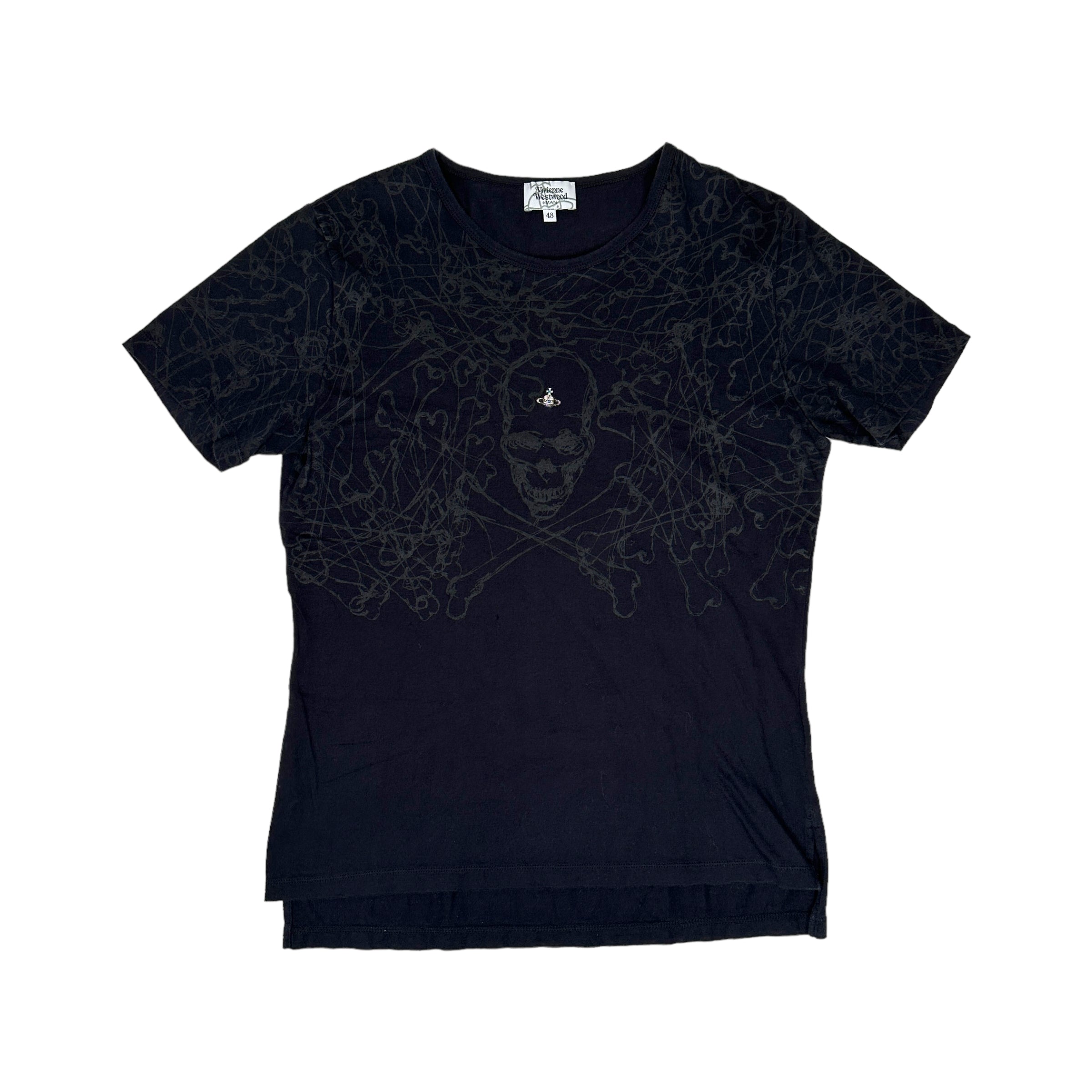 VIVIENNE WESTWOOD MAN ORB & SKULL GRAPHIC TEE - BLACK