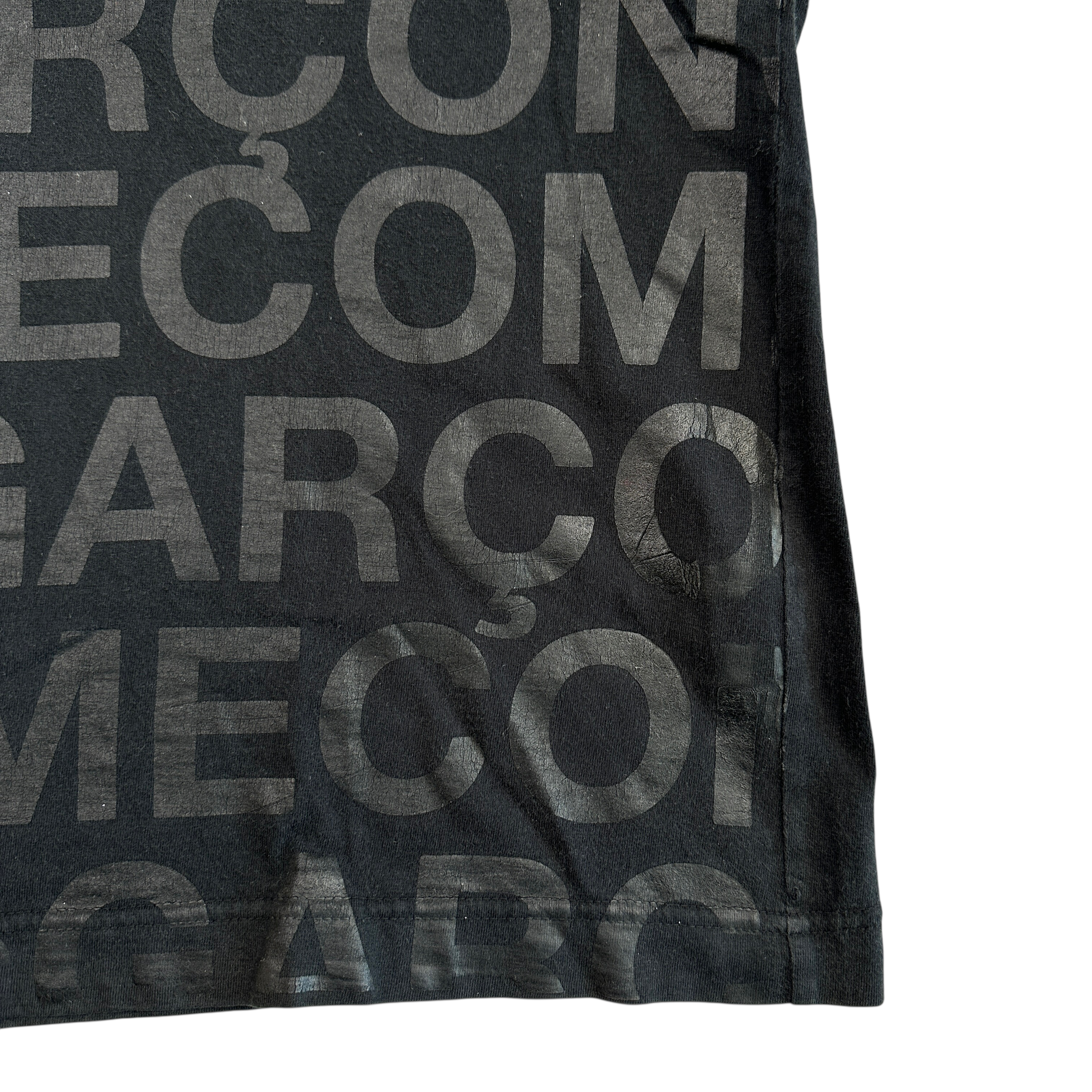 COMME DES GARCONS HOMME ZIP POLO SHIRT - BLACK