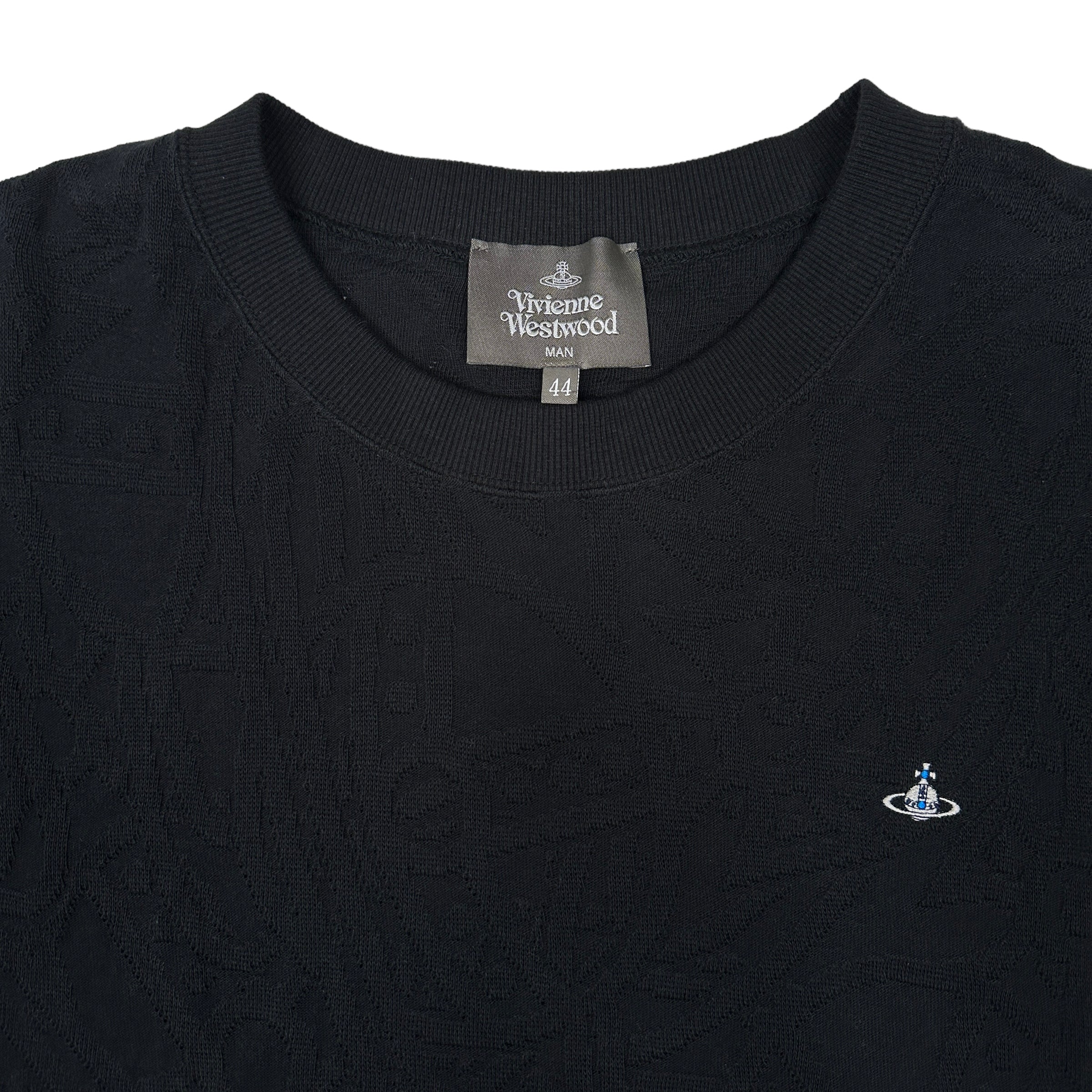 VIVIENNE WESTWOOD MAN MULTI-ORB LIGHTWEIGHT CREWNECK - BLACK