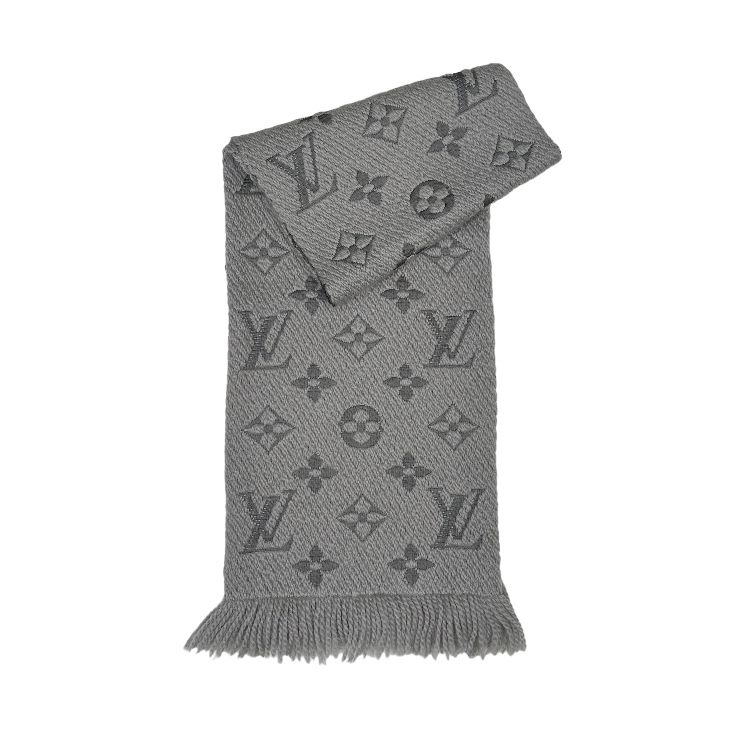 LOUIS VUITTON MONOGRAM LOGOMANIA SCARF - GREY