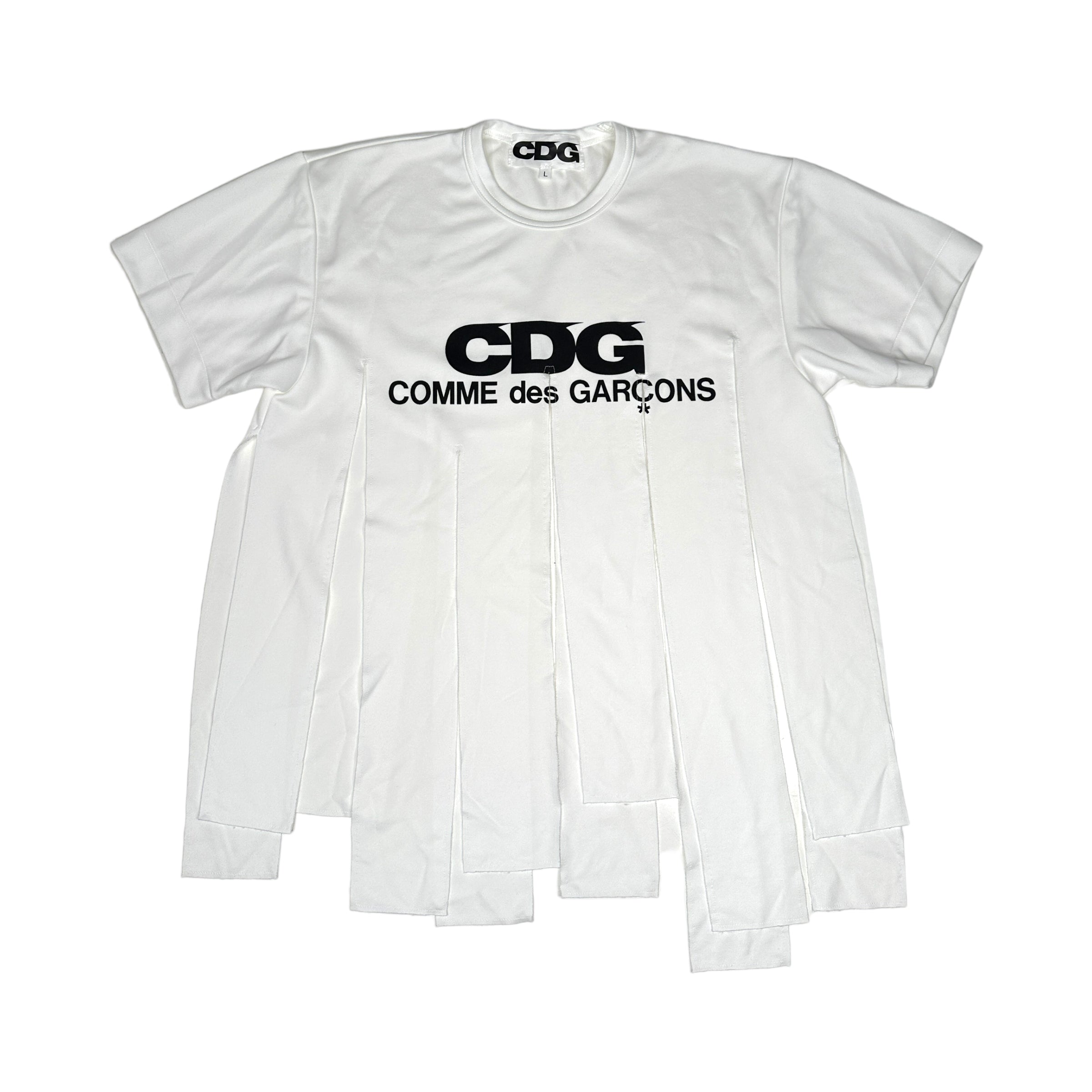 COMME DES GARÇONS "CUT" LOGO TEE - WHITE