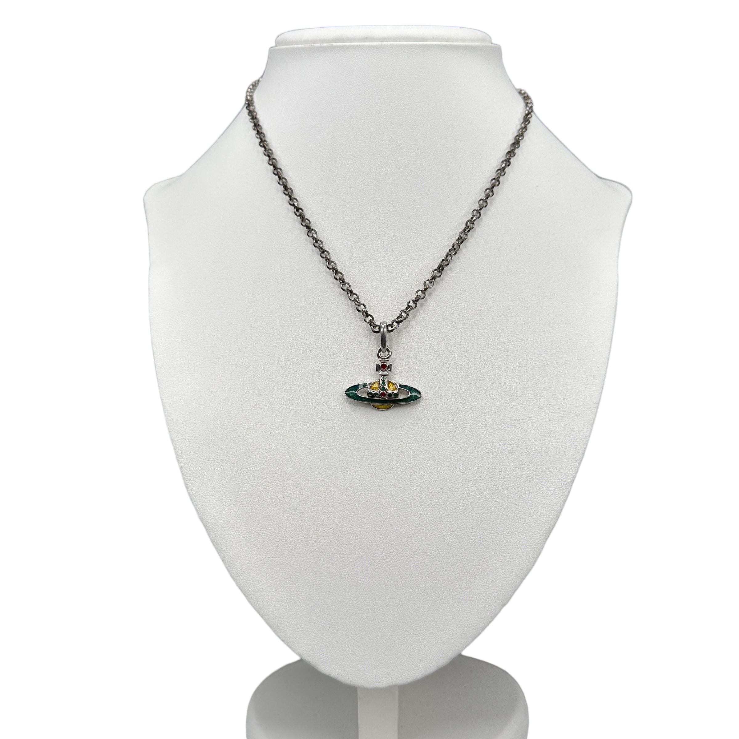 VIVIENNE WESTWOOD MULTI-COLOUR ENAMEL MAYFAIR THICK CHAIN NECKLACE