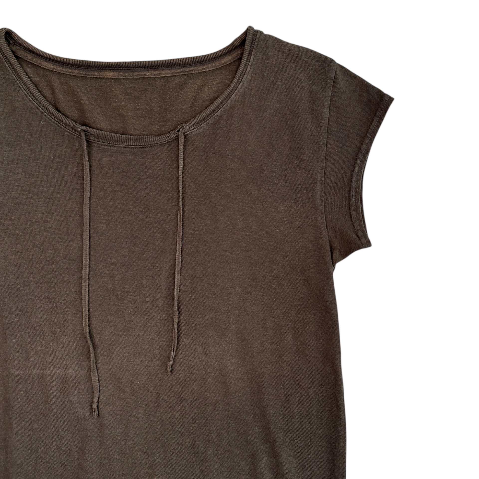 (2) KAPITAL DRAWSTRING T-SHIRT - BROWN