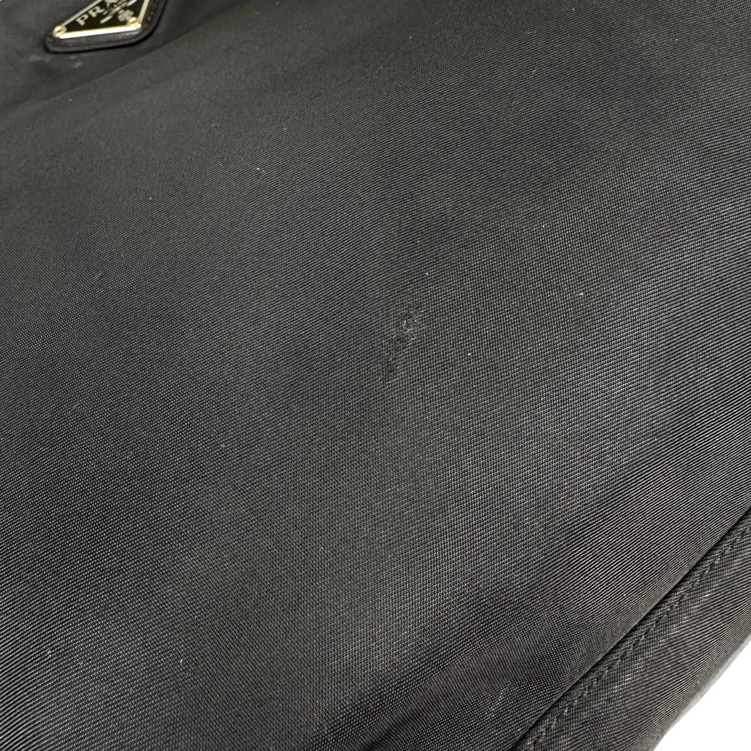 PRADA BLACK NYLON TOTE BAG