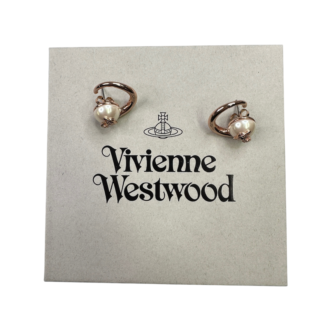 (NEW) VIVIENNE WESTWOOD CAROLA EARRINGS - PINK GOLD (BRASS)