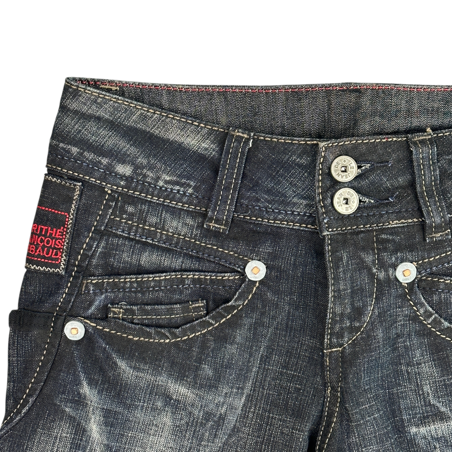 (28) MARITHE + FRANCOIS GIRBAUD STRAIGHT LEG JEANS - WASHED BLACK