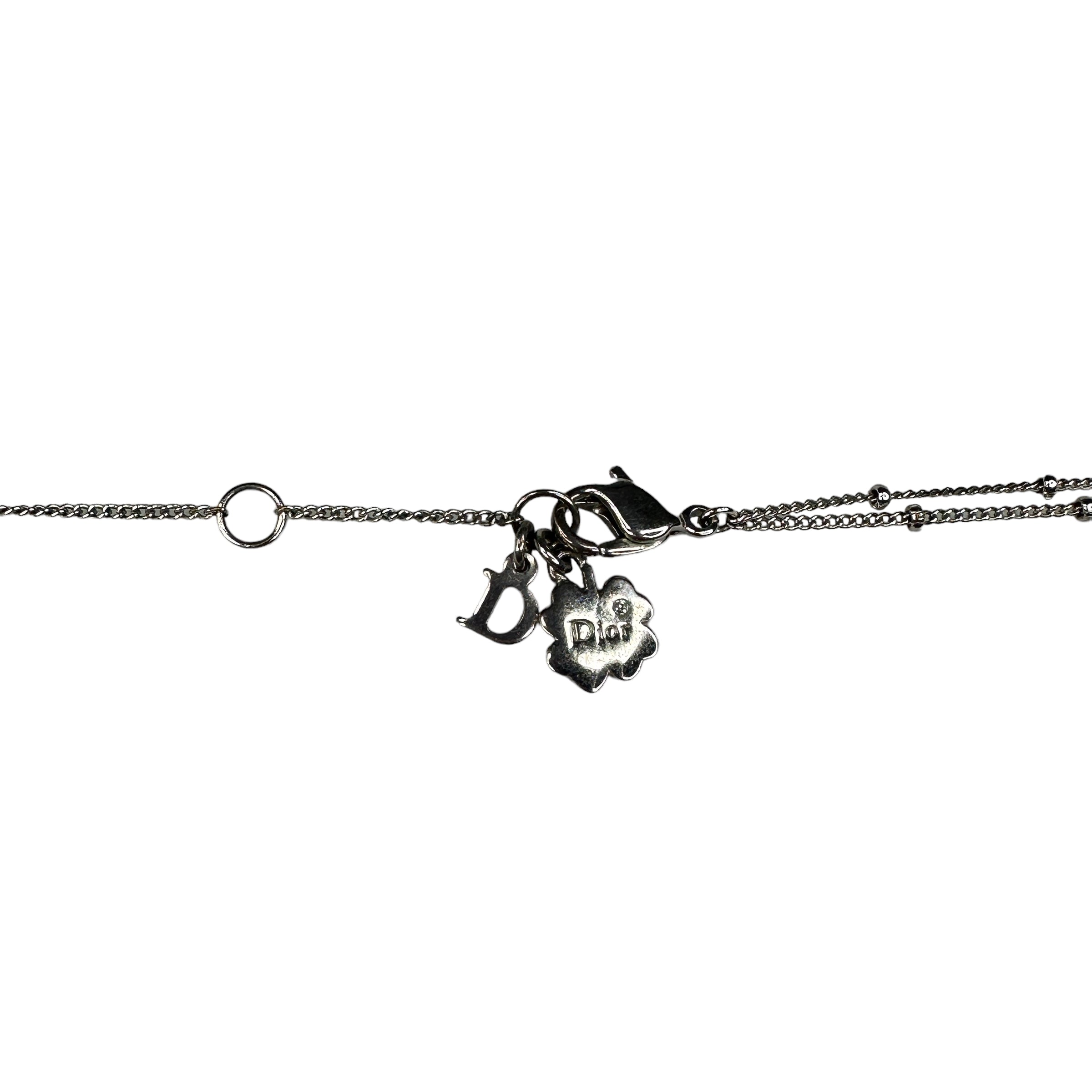 DIOR DOUBLE CHAIN INTERLOCKING HEARTS NECKLACE