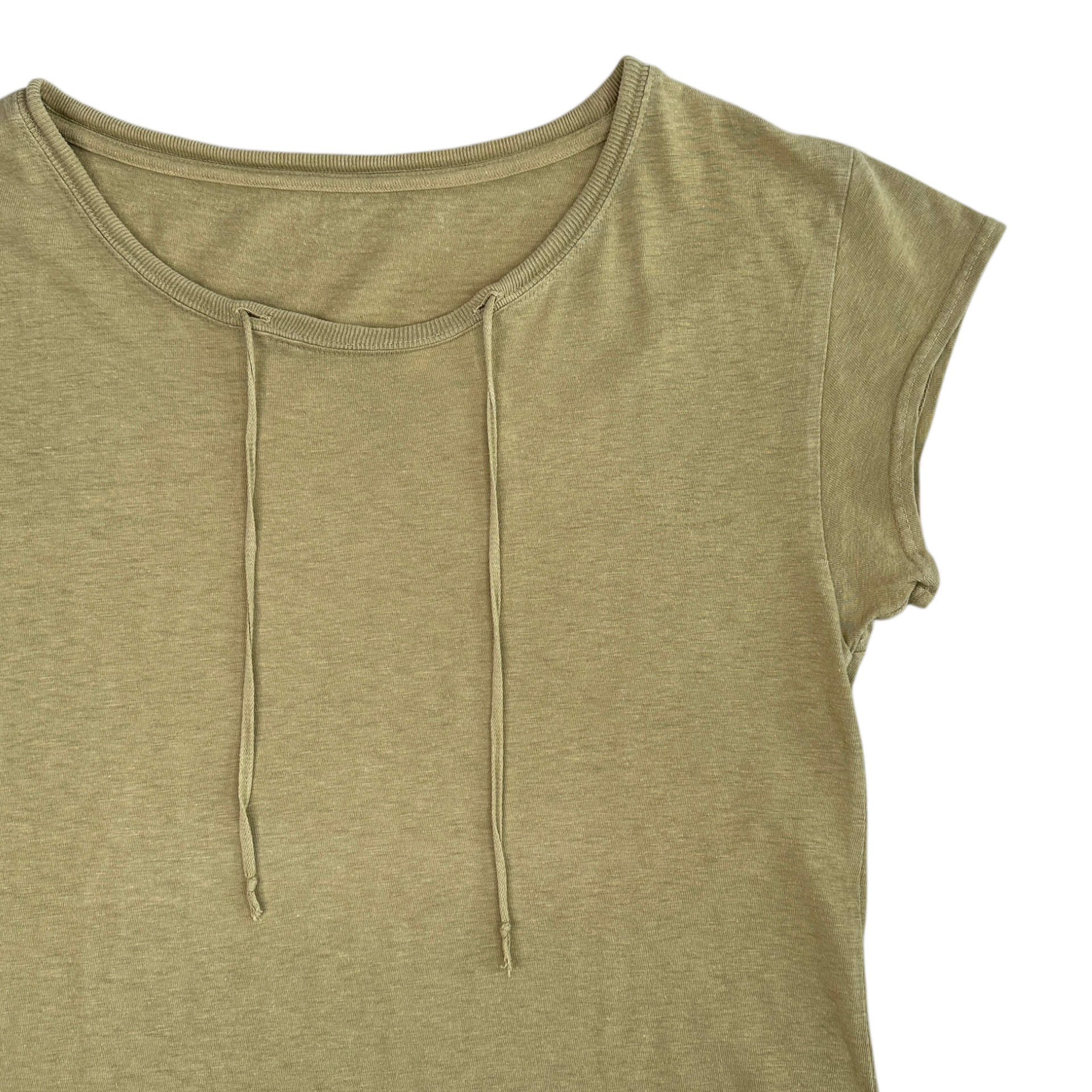 (3) KAPITAL DRAWSTRING T-SHIRT - LIGHT KHAKI