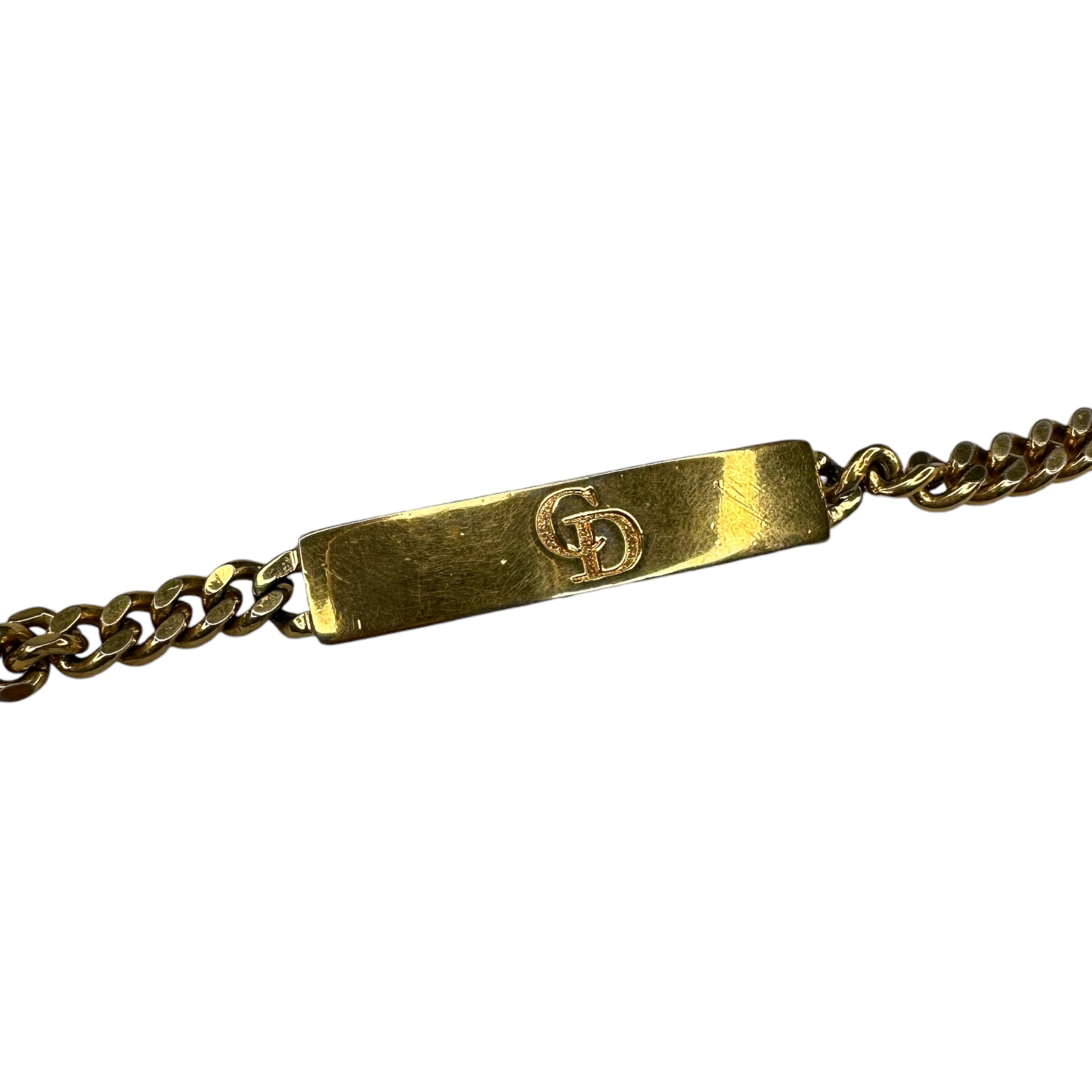 DIOR ENGRAVED PLATE BRACELET - GOLD