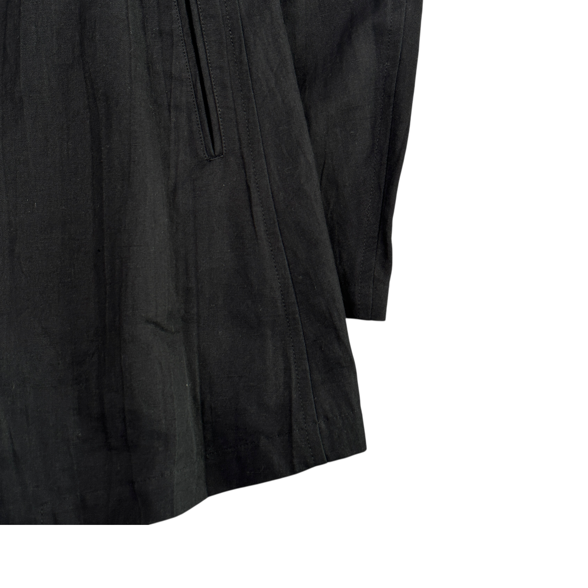(2) Y'S YOHJI YAMAMOTO AYSMMETRIC FISHTAIL JACKET - BLACK