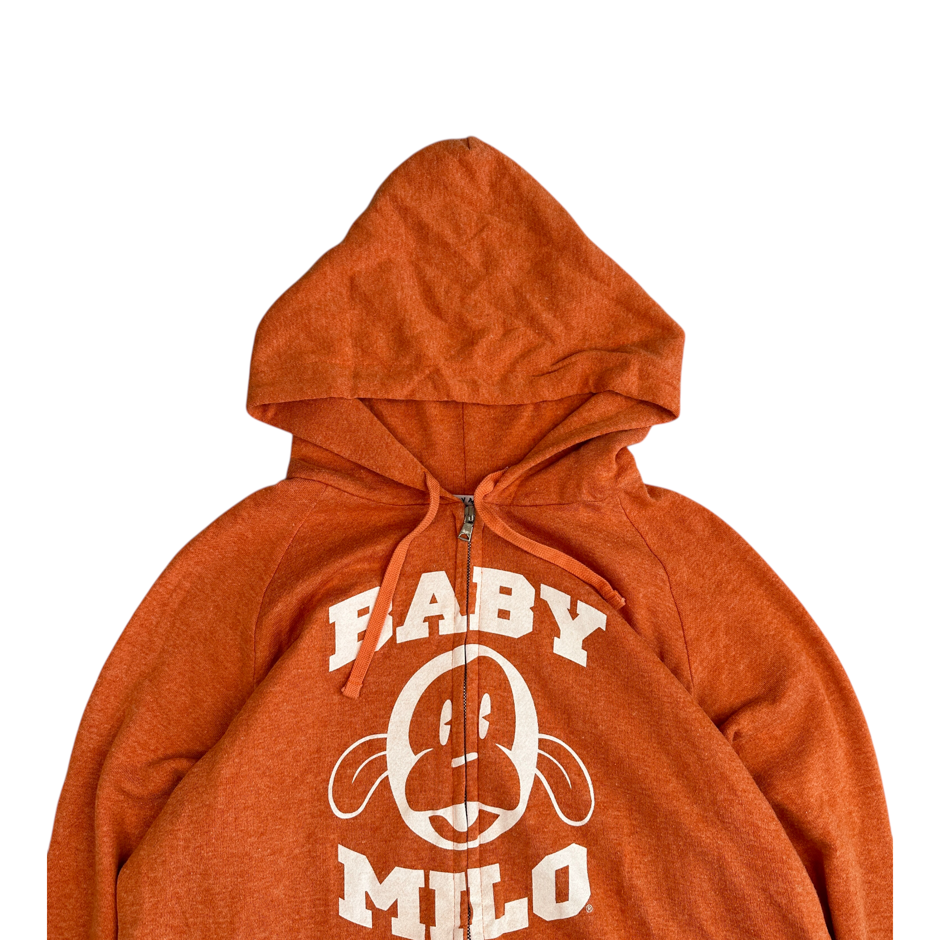 (M) BABY MILO ZIPPED LOGO HOODIE - ORANGE