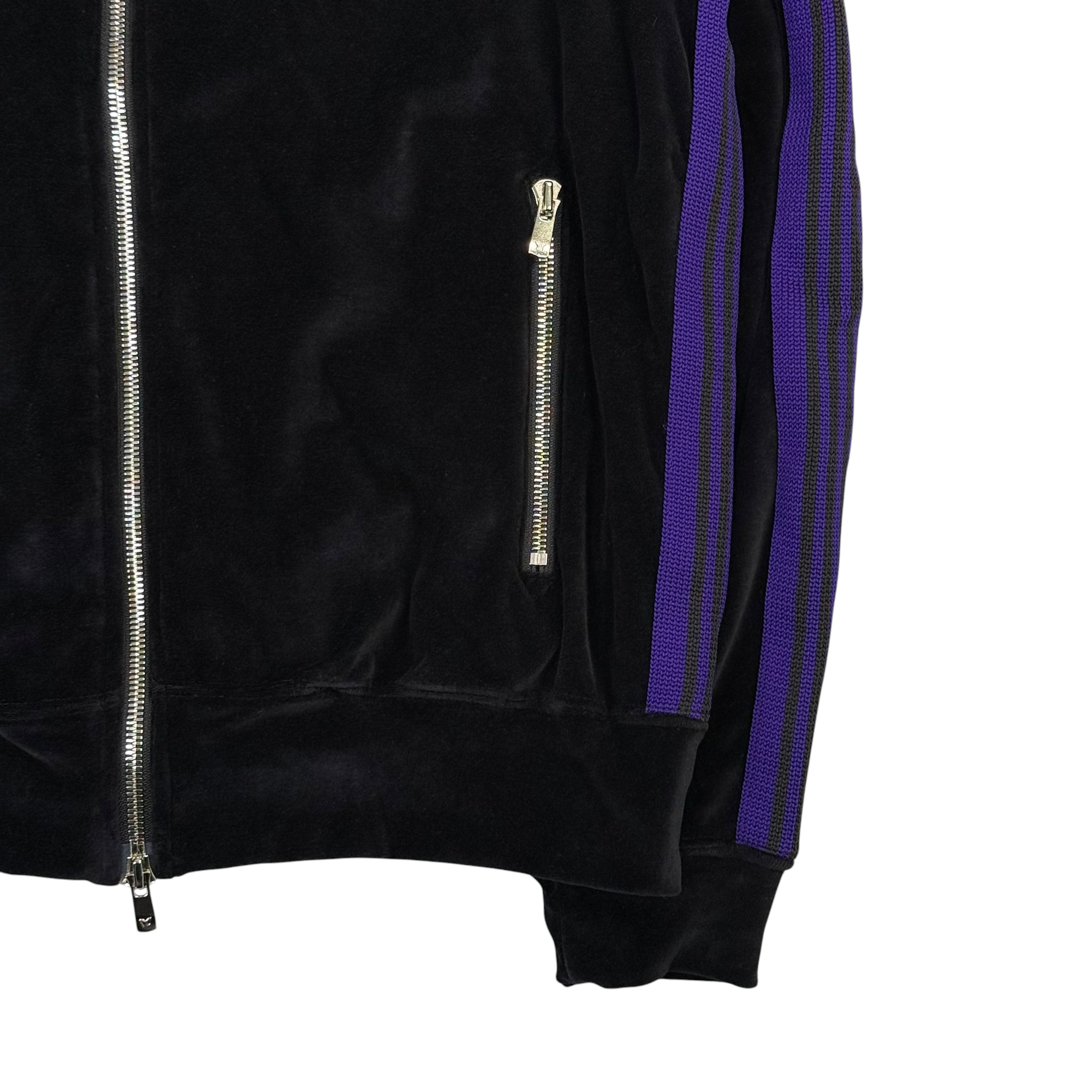 (NEW) NEEDLES H.D VELOUR TRACK JACKET - BLACK / PURPLE