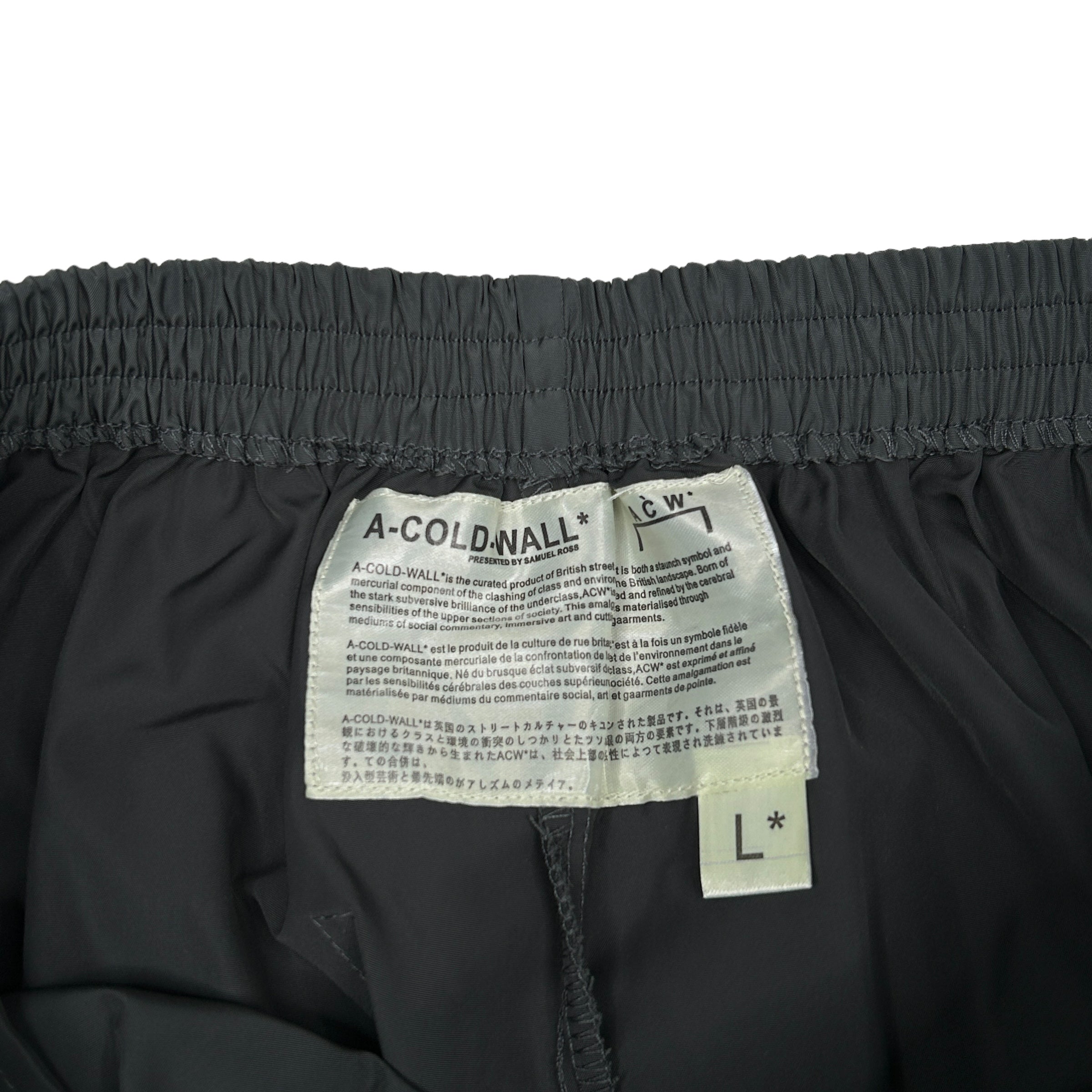 A COLD WALL* LIMITED GREY CINCH NYLON TRACK PANTS