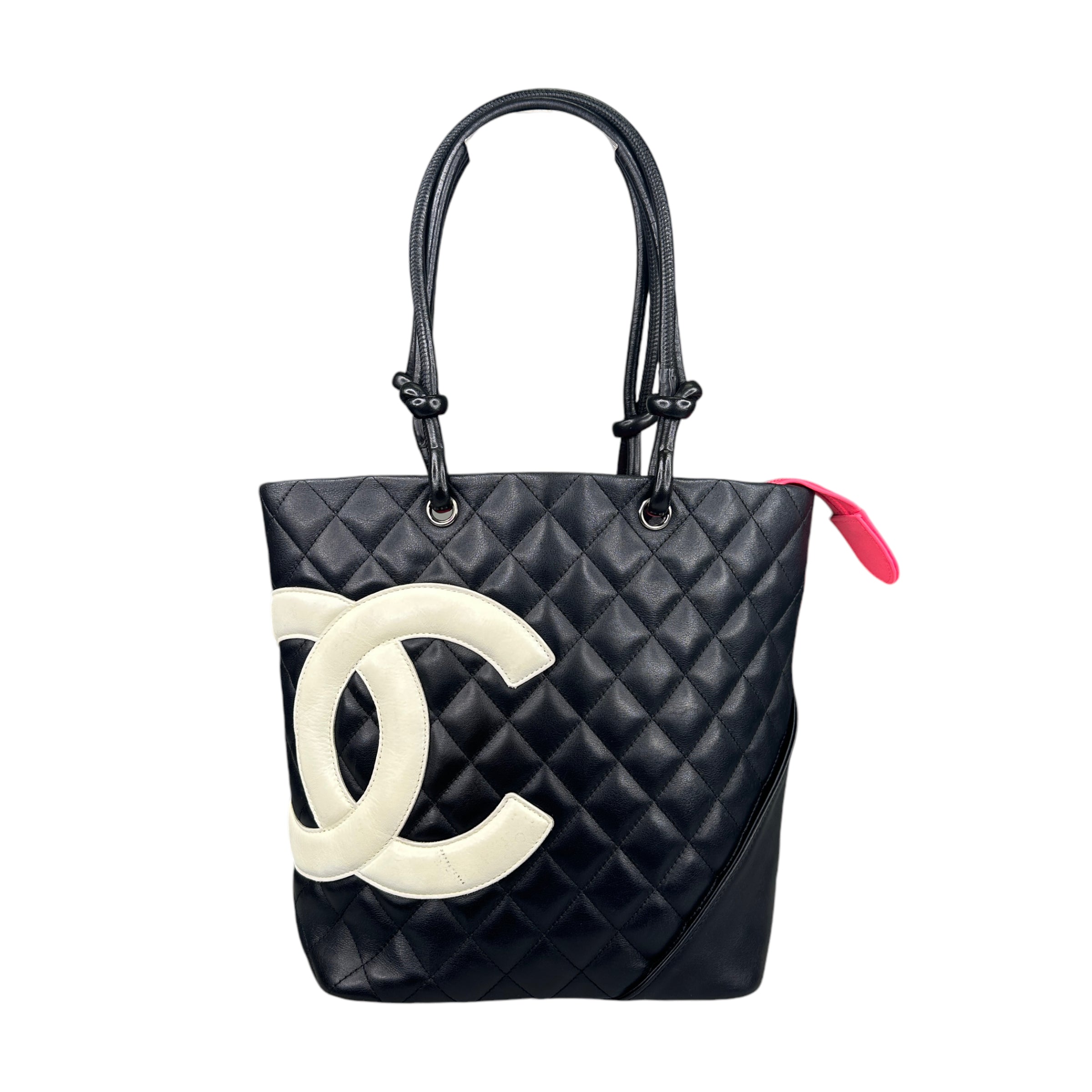 CHANEL CAMBON LINE TOTE BAG - BLACK / WHITE