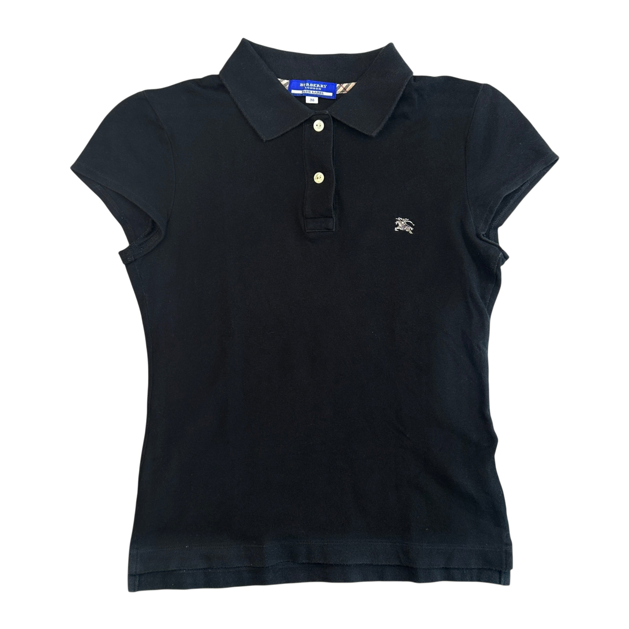 (38) BURBERRY BLUE LABEL POLO SHIRT - BLACK