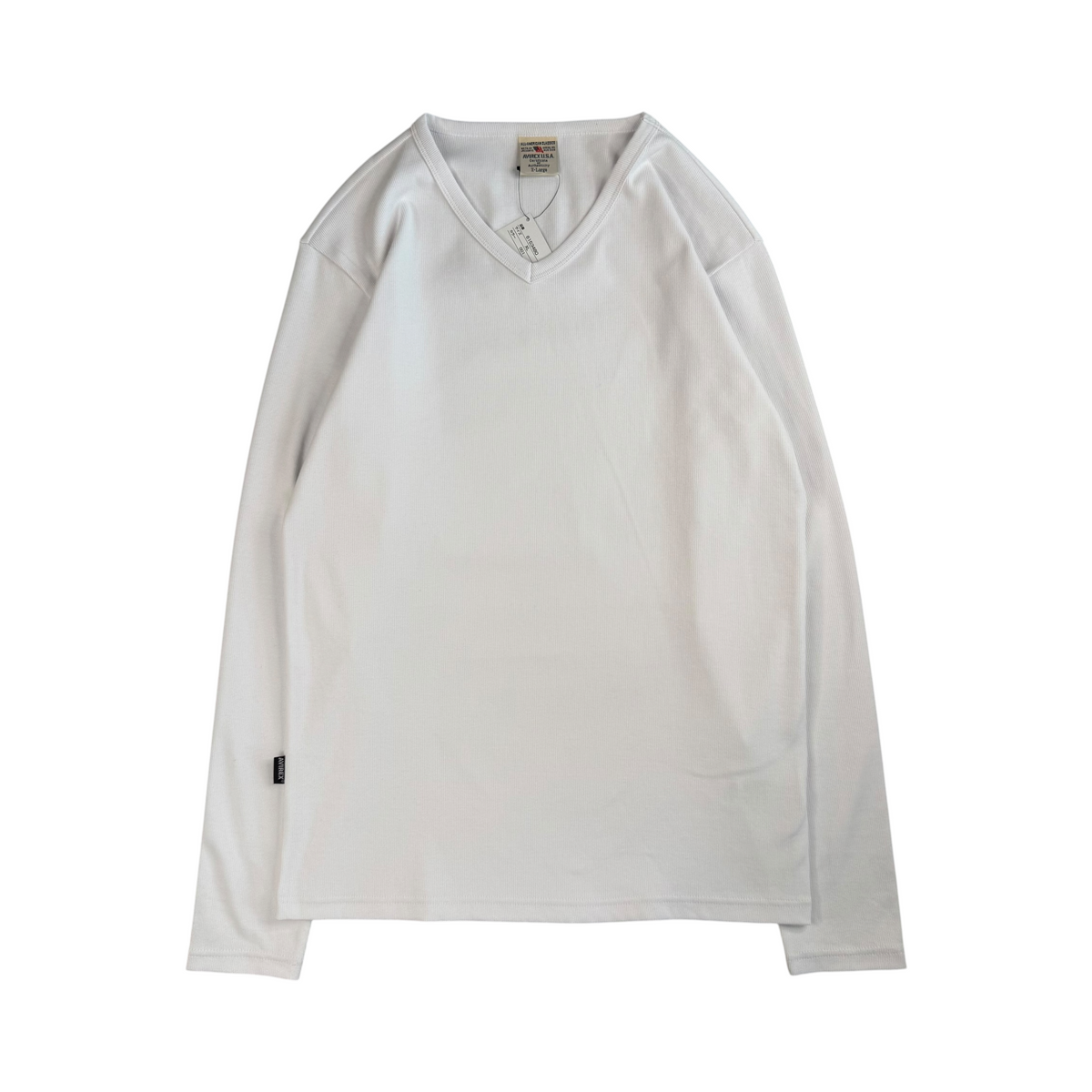 (NEW) AVIREX EVERY DAY LONG SLEEVE V NECK - WHITE