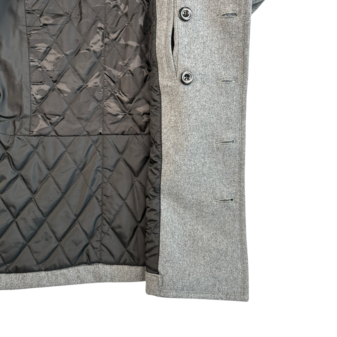 (46) NICOLE CLUB FOR MEN WOOL-BLEND PEA COAT - GREY