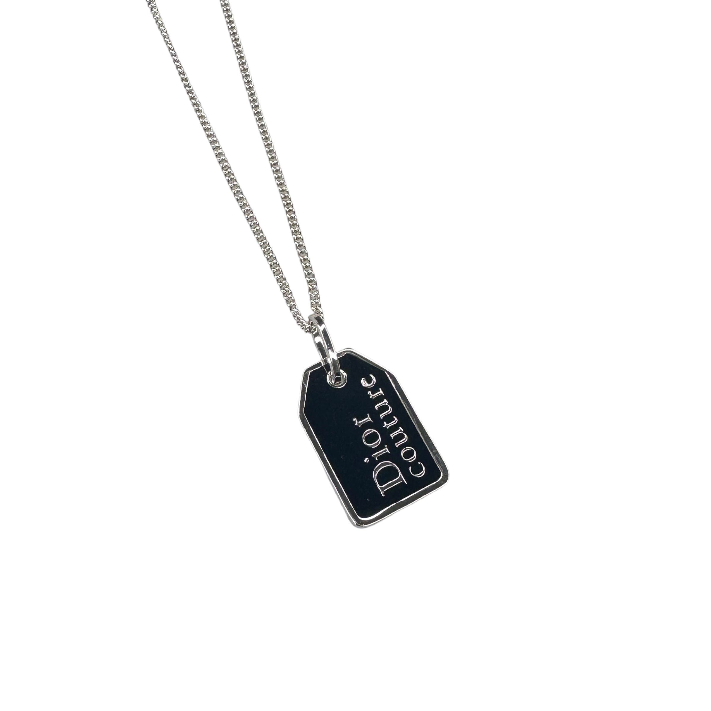 DIOR COUTURE PENDANT NECKLACE - SILVER PLATED
