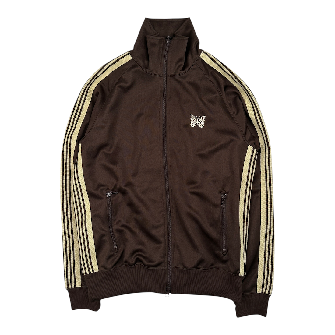 (NEW) NEEDLES POLY SMOOTH TRACK JACKET - BROWN / BEIGE