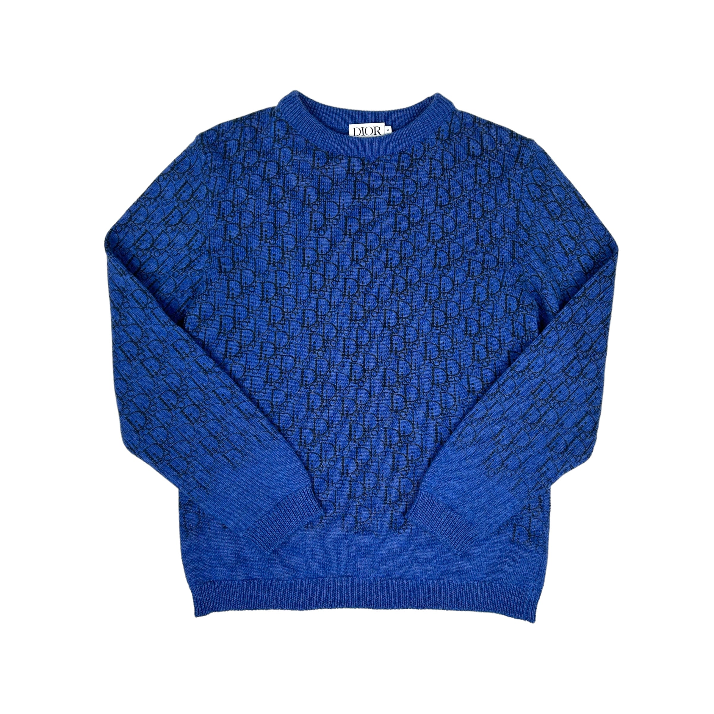 DIOR OBLIQUE MONOGRAM SWEATER - BLUE