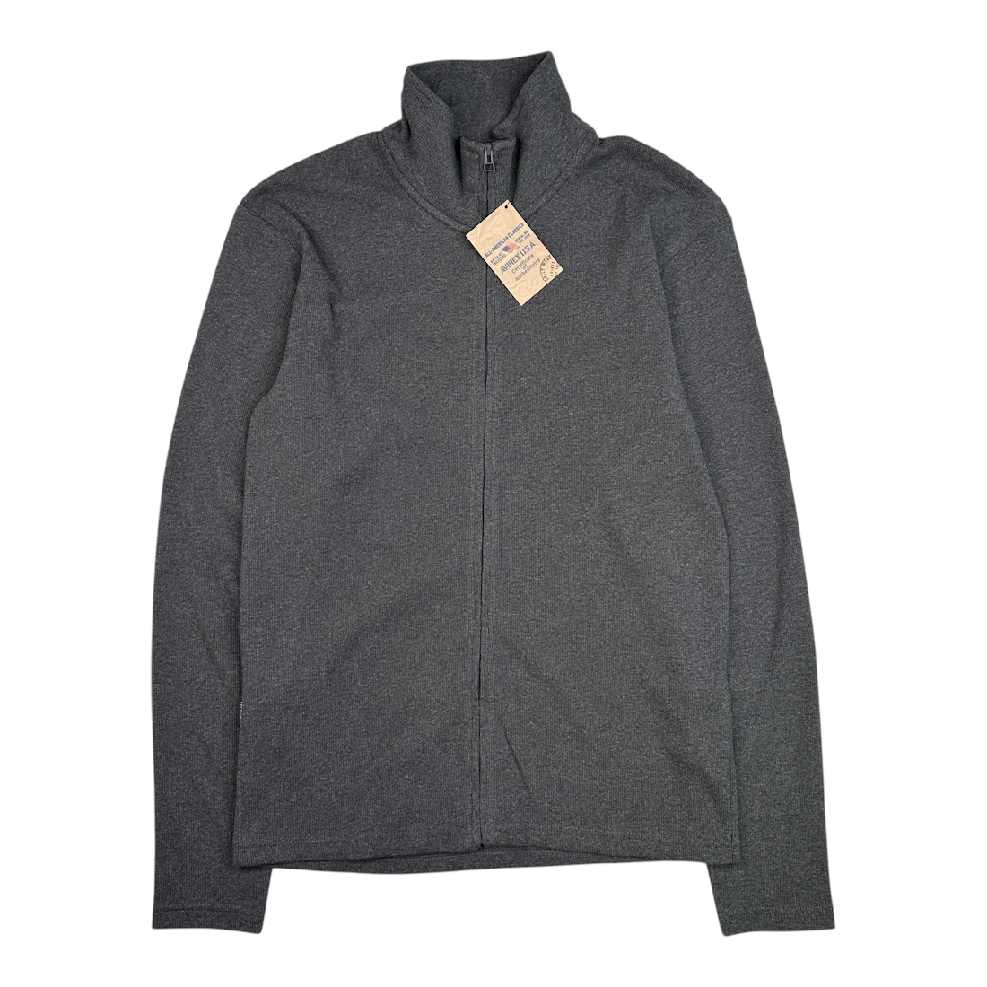 (NEW) AVIREX RIBBED EVERY DAY ZIP UP - CHARCOAL