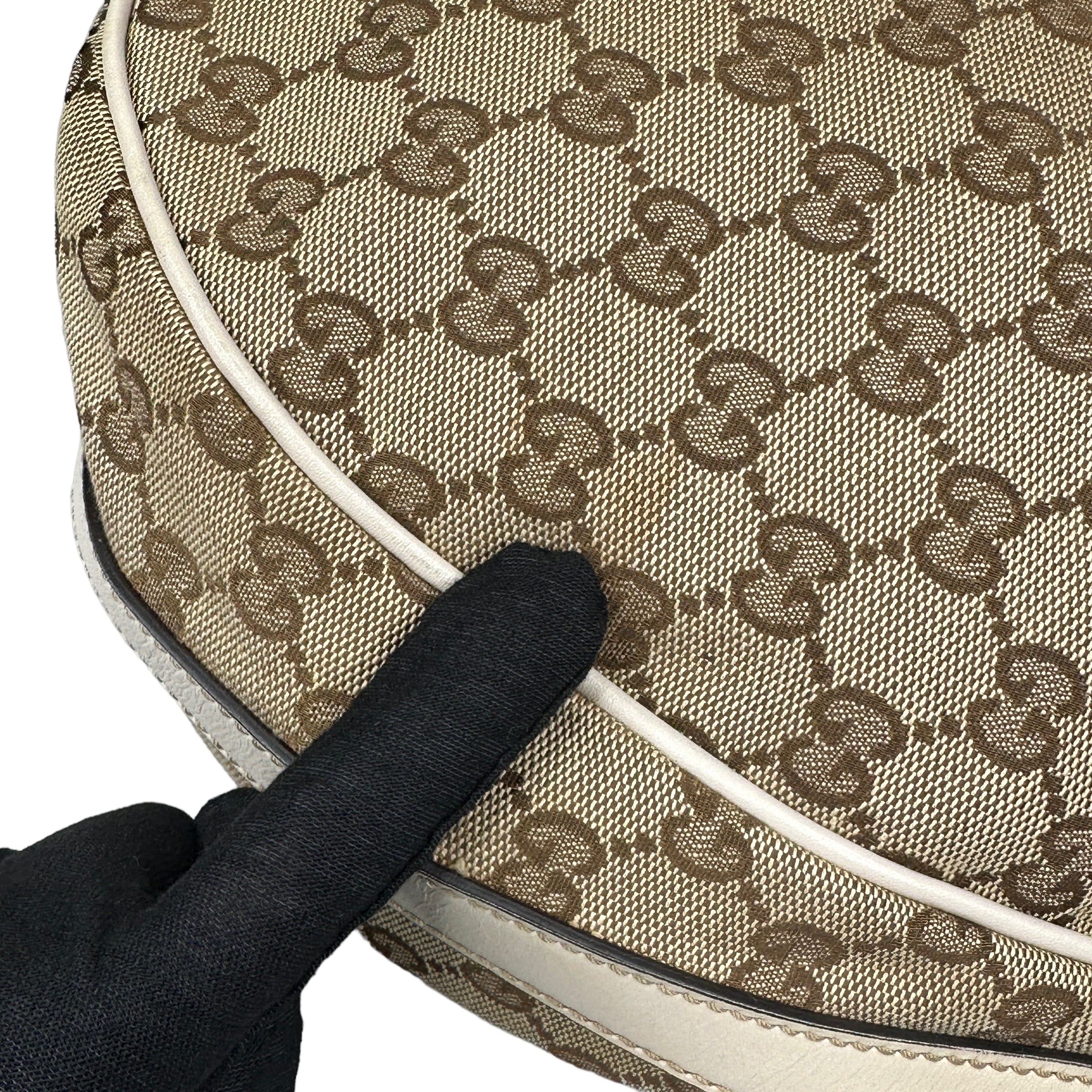 GUCCI BEIGE / CREAM GG CANVAS HOBO SHOULDER BAG