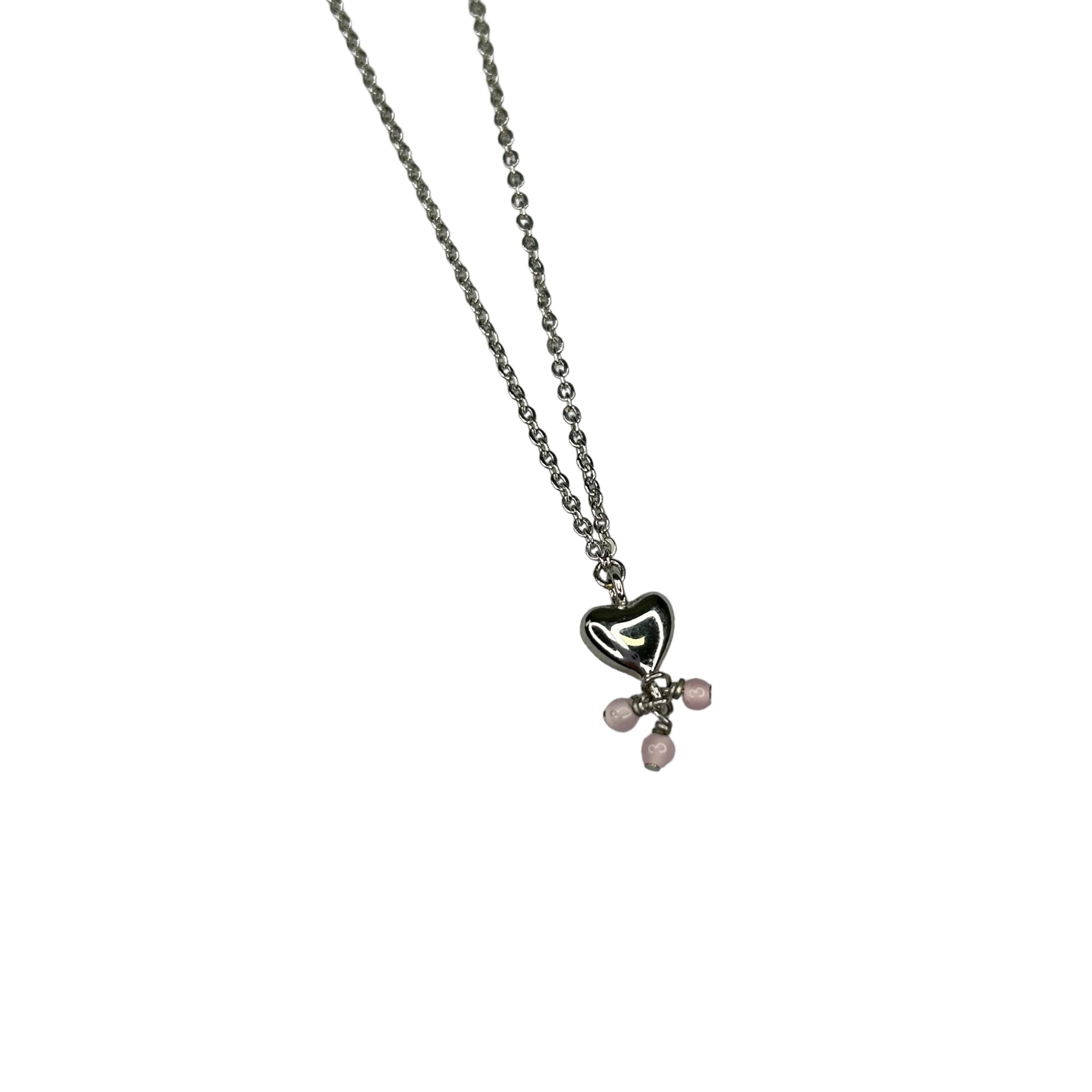 DIOR MINI HEART PENDANT NECKLACE - SILVER PLATED 03HG