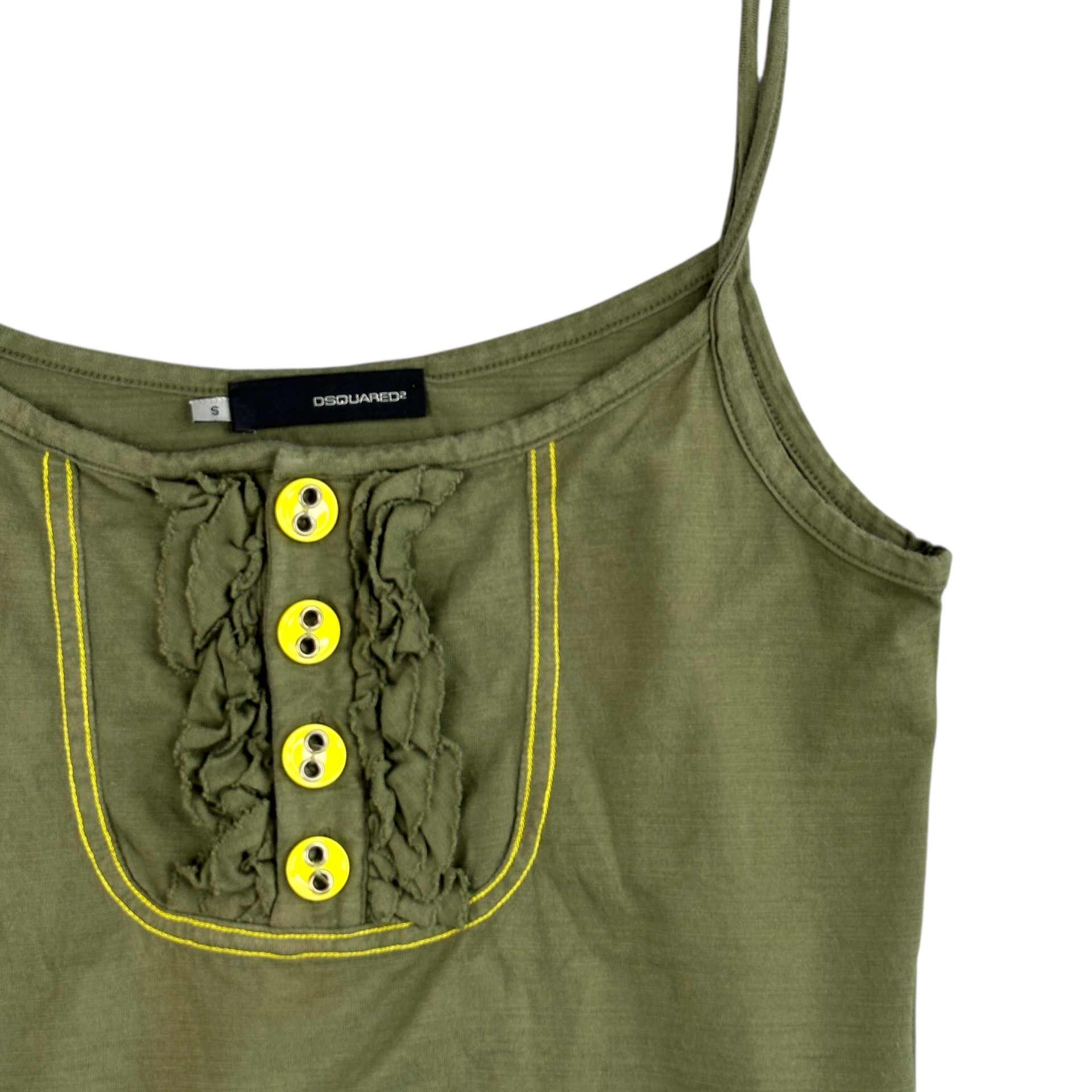 (S) DSQUARED2 BUTTON UP CAMI TANK - GREEN
