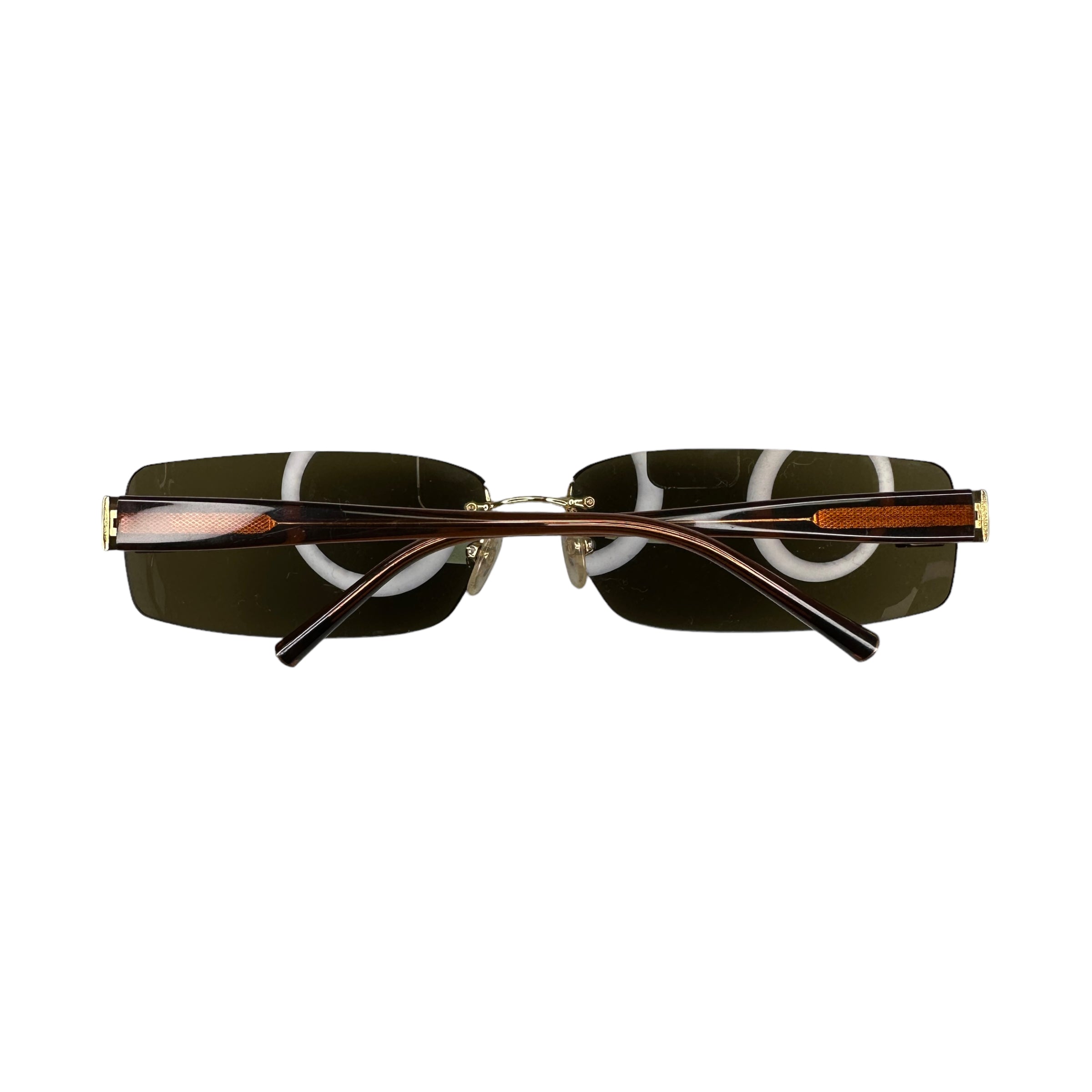 CHANEL C.139/73 RIMLESS SUNGLASSES - GOLD / BROWN