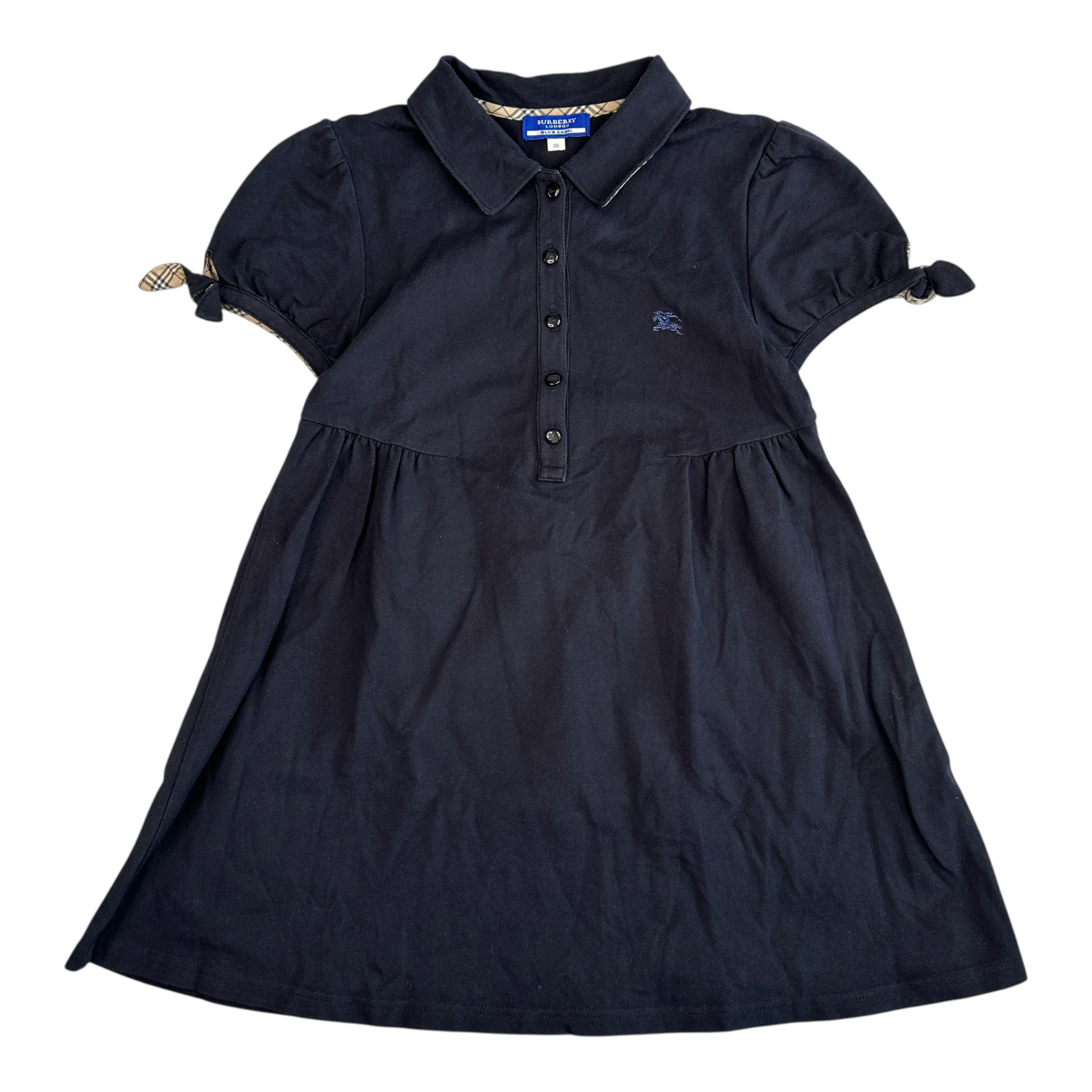 (38) BURBERRY BLUE LABEL BUTTON UP BLOUSE - NAVY