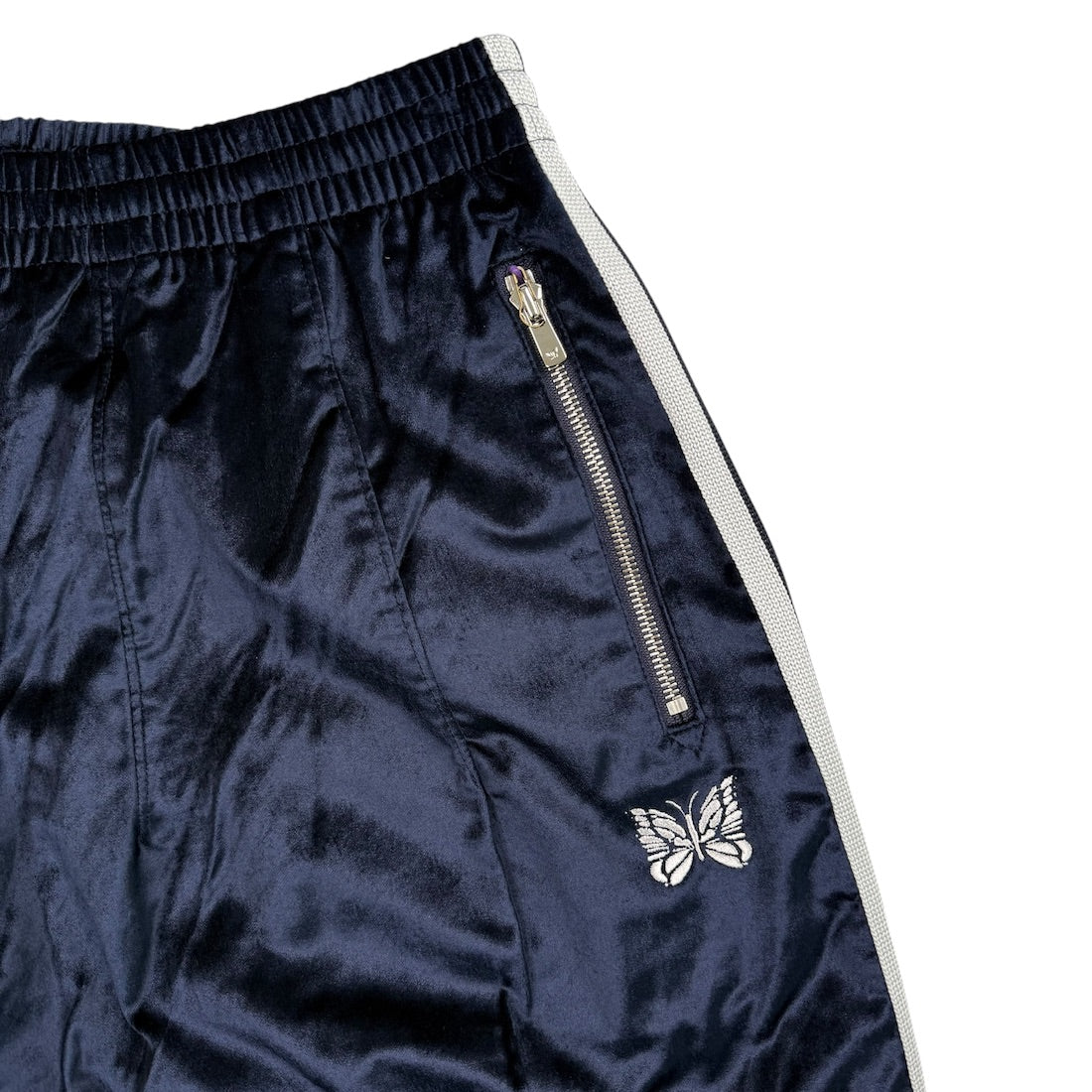 (NEW) NEEDLES H.D VELOUR SHORTS - BLUE / WHITE