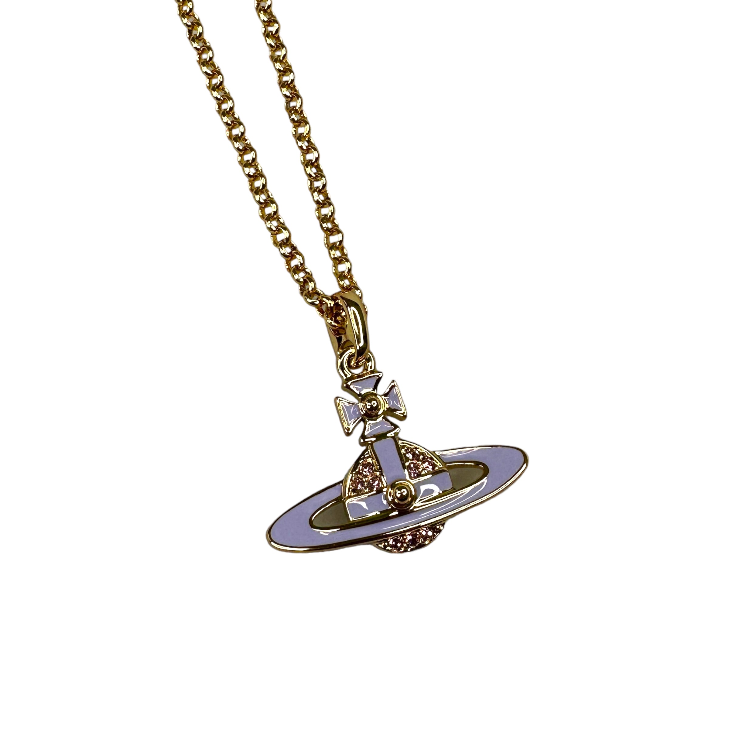 (NEW) VIVIENNE WESTWOOD NEIL LIGHT AMETHYST BAS RELIEF NECKLACE (AW22)