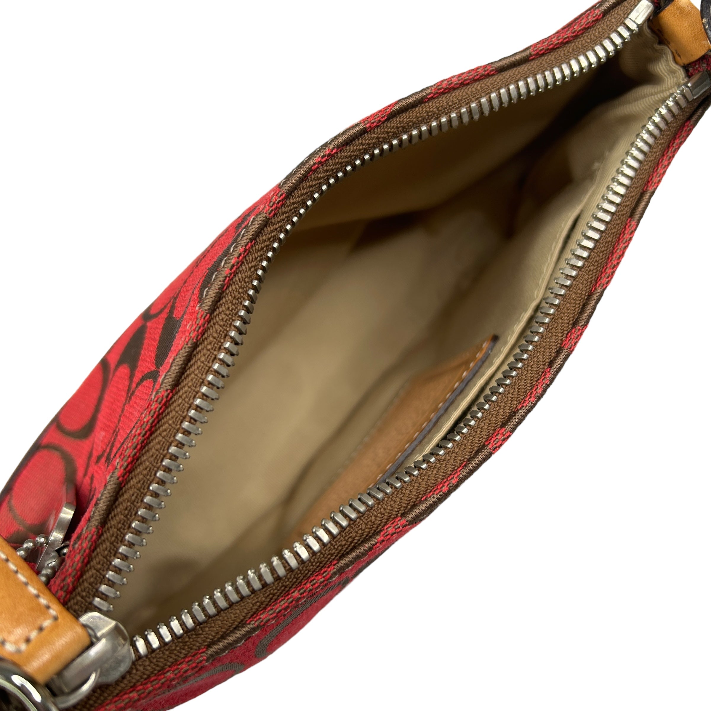 COACH MONOGRAM RED/BROWN SHOULDER BAG