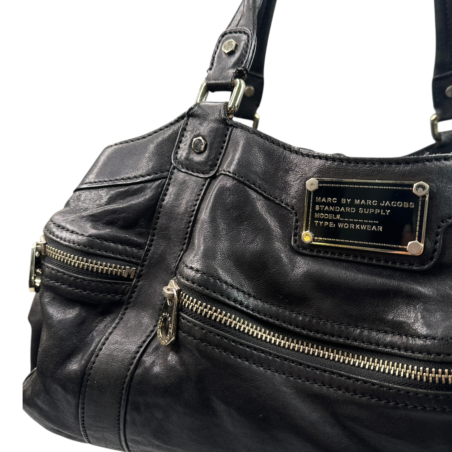 MARC BY MARC JACOBS LEATHER SHOULDER BAG - BLACK
