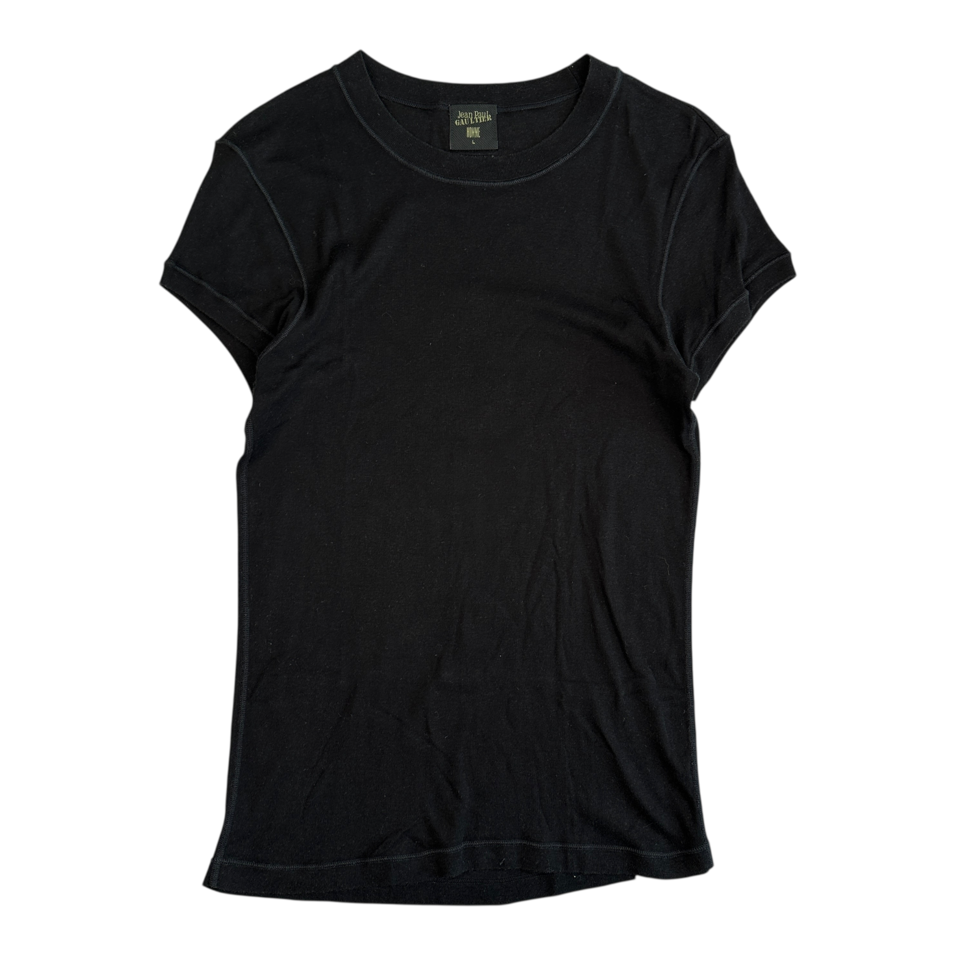 (L) JEAN PAUL GAUTIER HOMME FITTED T-SHIRT - BLACK